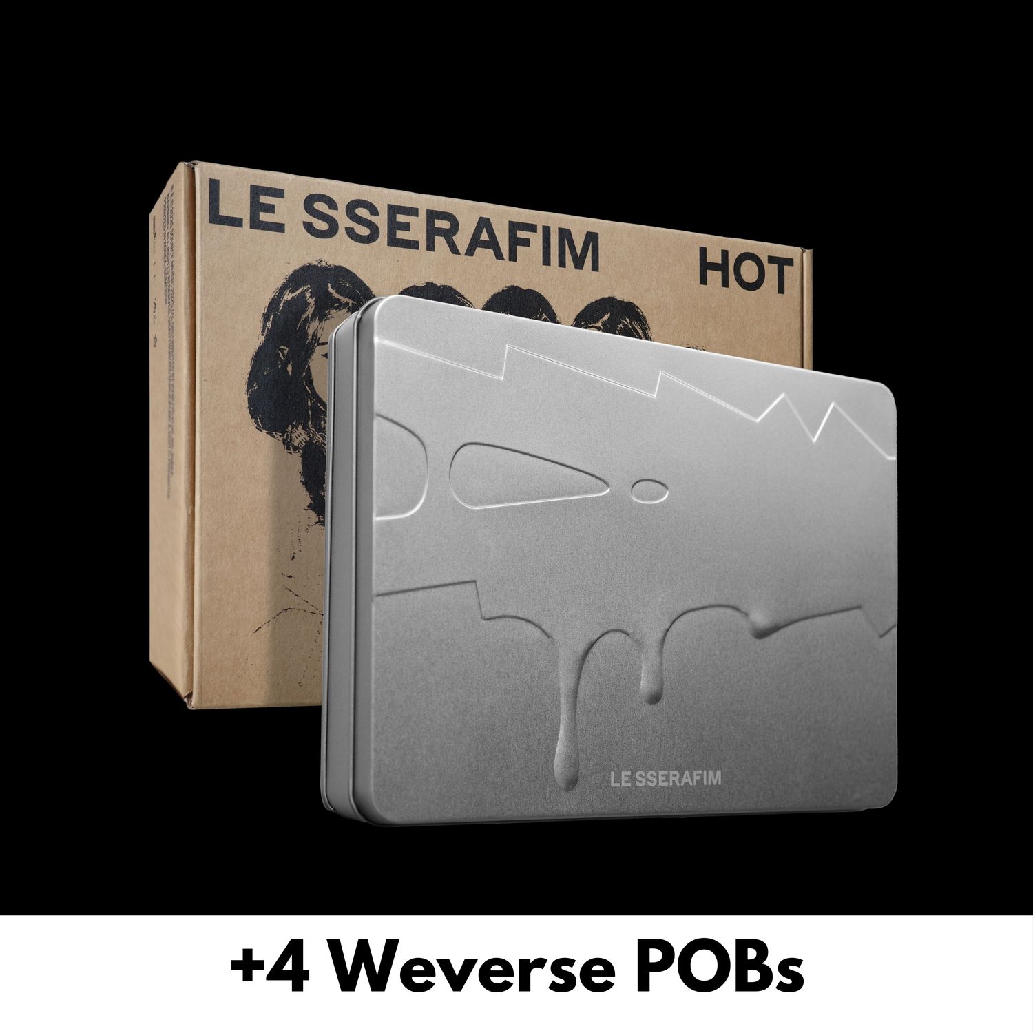 LE SSERAFIM HOT - Tin Case + Weverse POBs