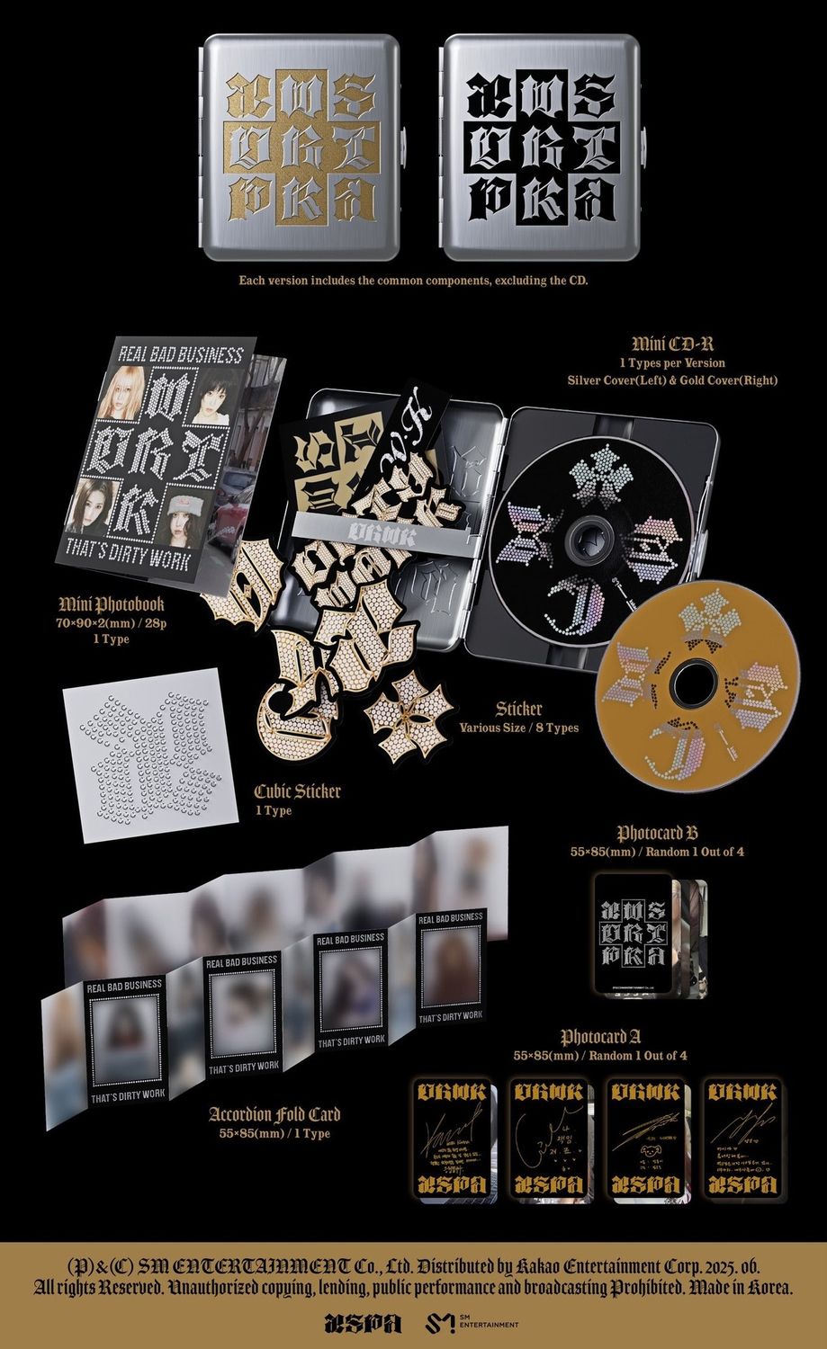 aespa Dirty Work Case ver. B&N ニンニン Amazon.com: AESPA Dirty Work Code Worker Case Single Album