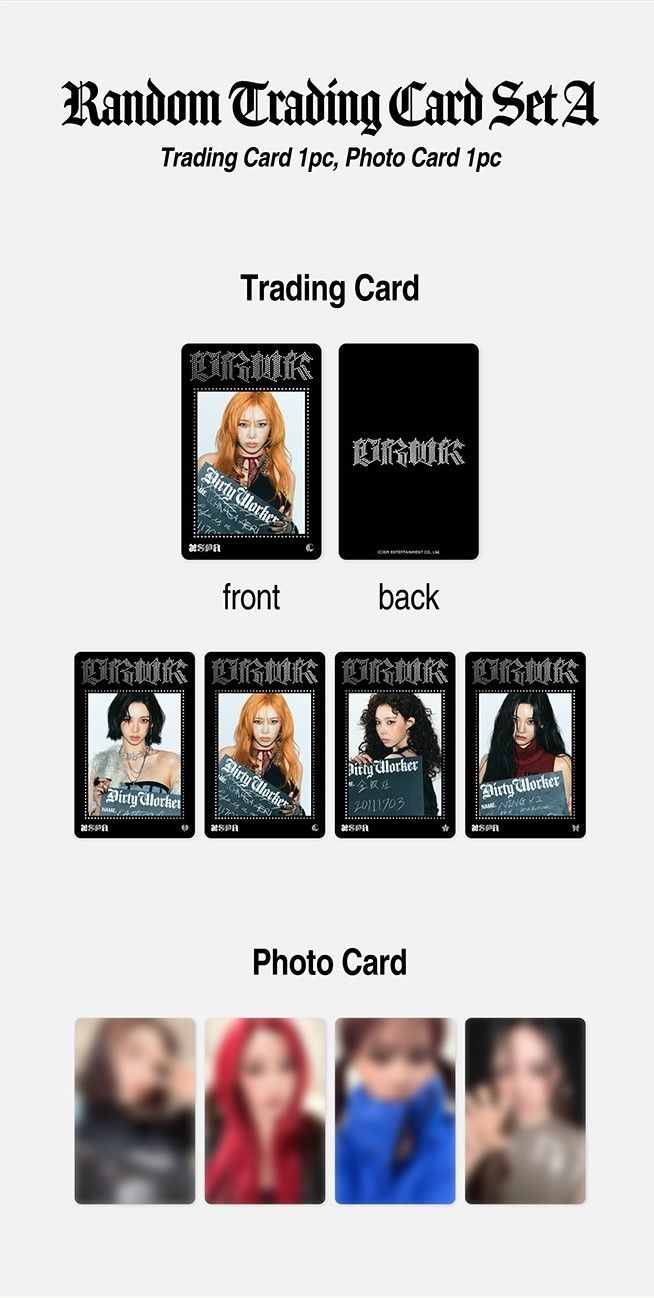 aespa DIRTY WORK - Random Trading Card Set A