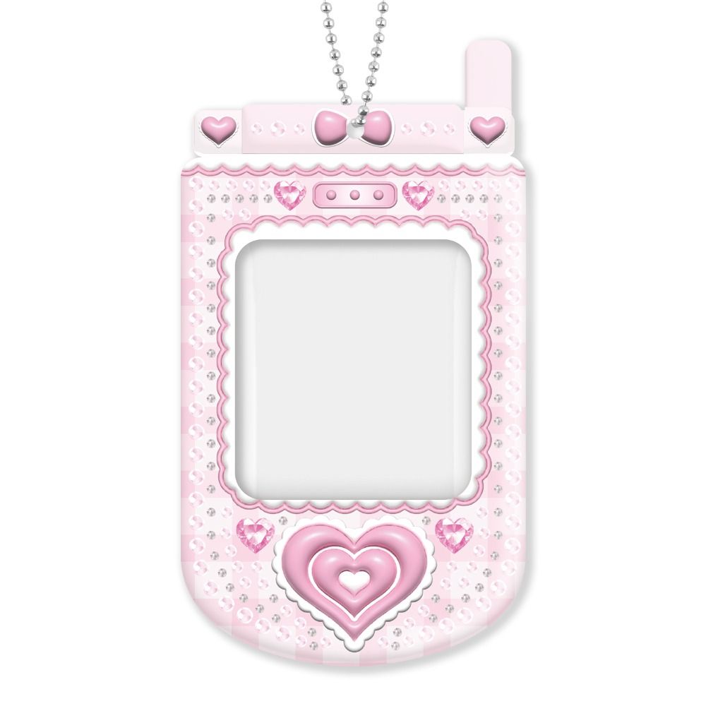 Double Heart Beads Phone Photocard Holder