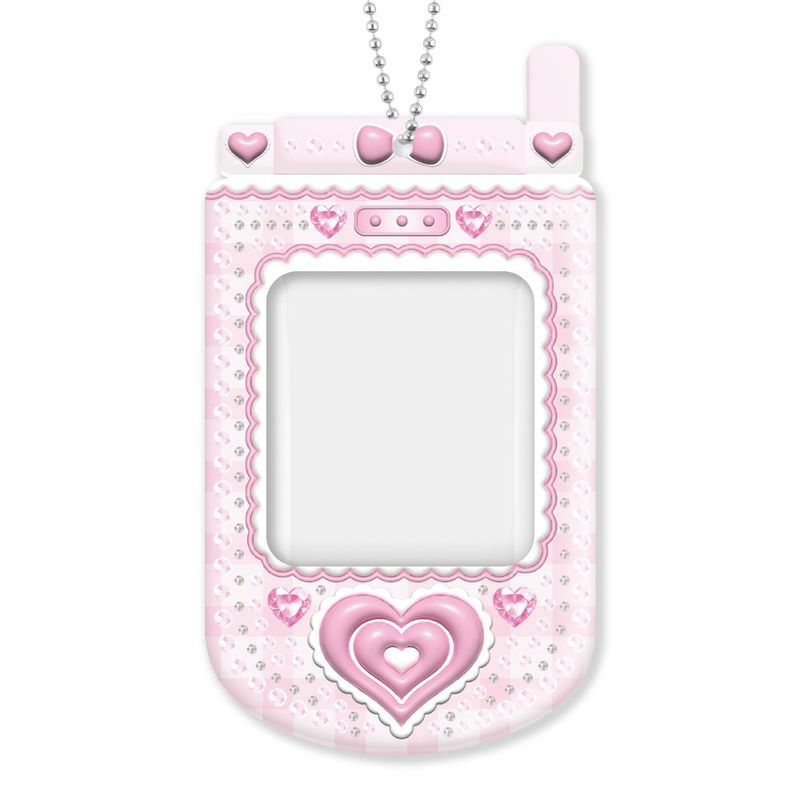 Double Heart Beads Phone Photocard Holder