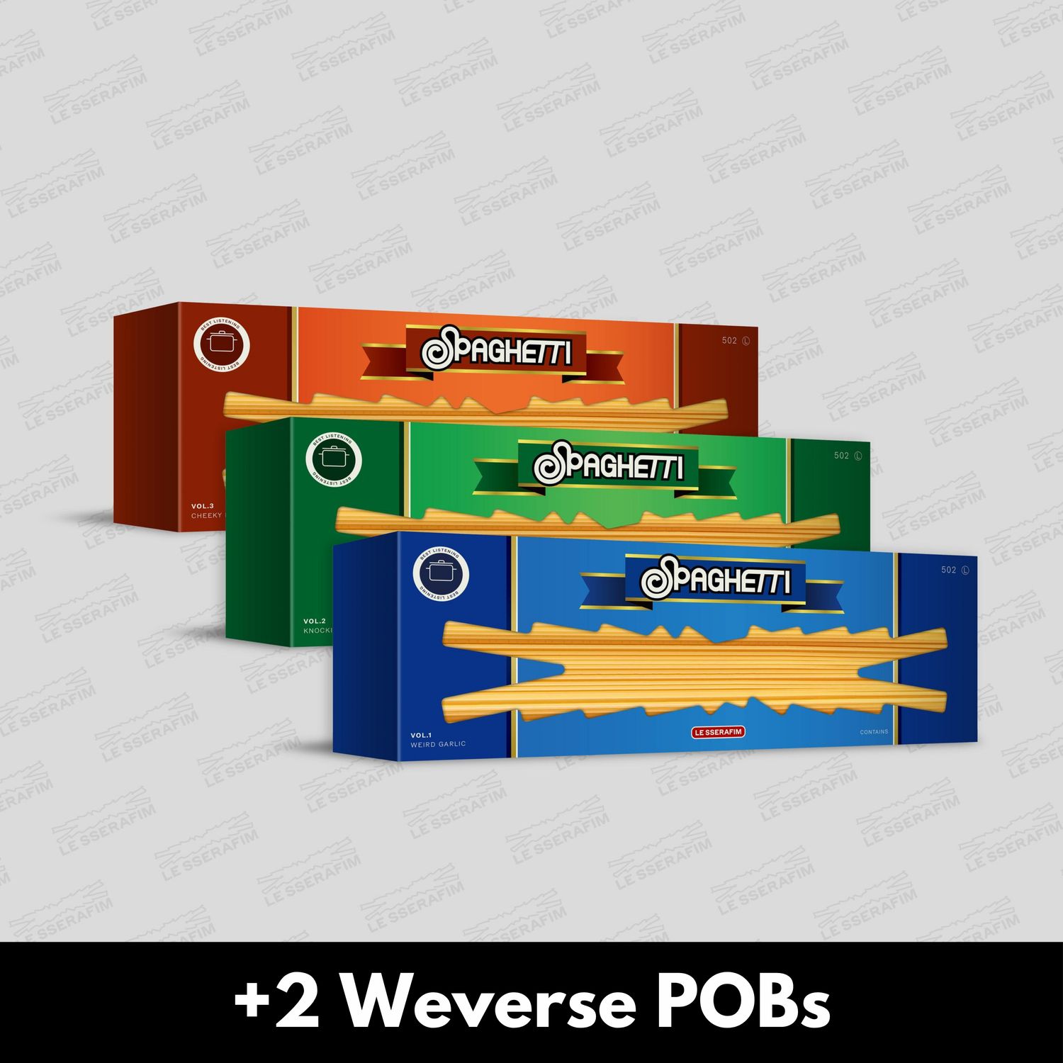 LE SSERAFIM SPAGHETTI - Random ver + 2 Weverse POBs