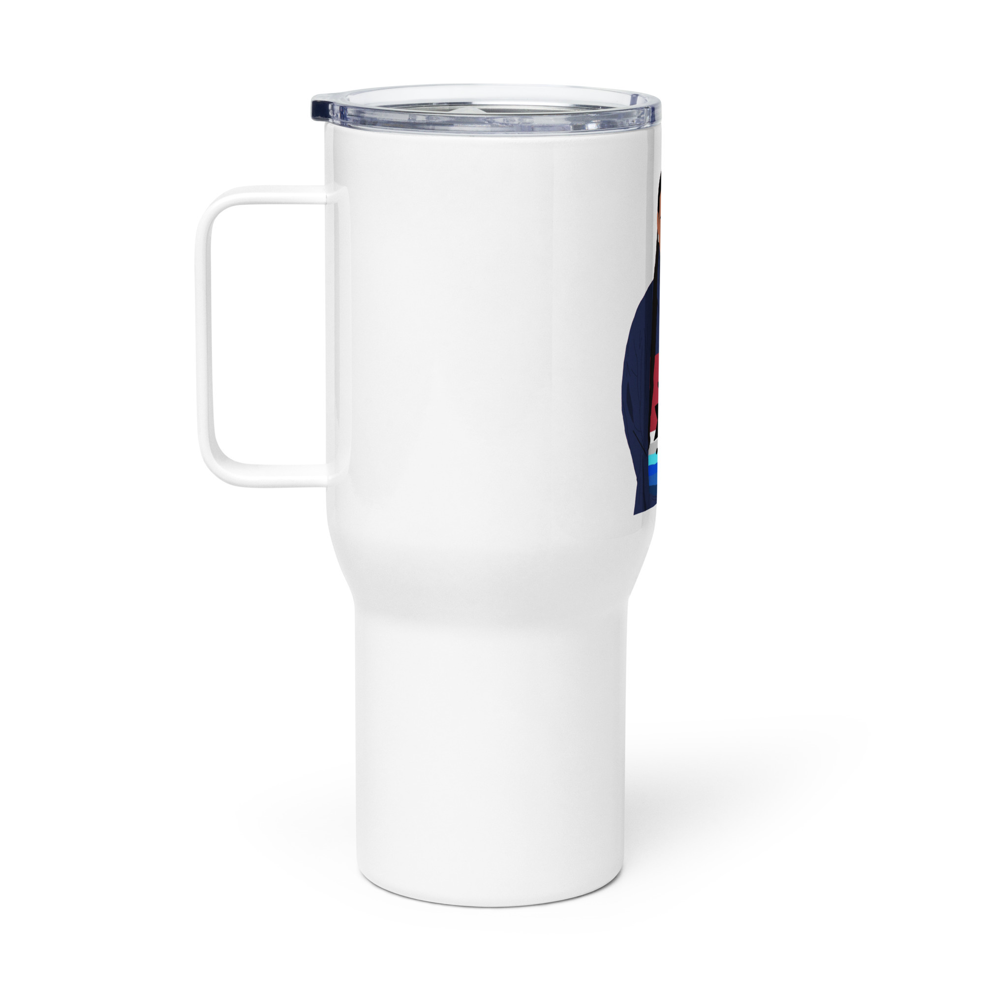 Travel mug with a handle