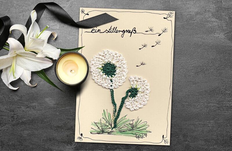 Klappkarte "Ein stiller Gruß" Pusteblume