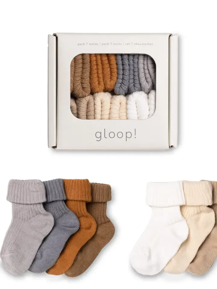 Chaussettes bébé ocre