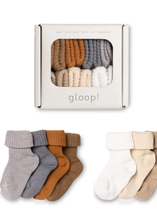 Chaussettes bébé ocre