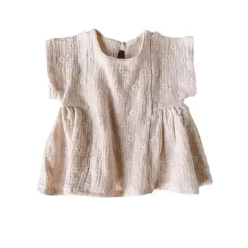 Robe bébé Malia//lin - écru brodé