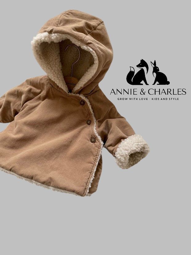 Annie & Charles® Veste en peau de mouton en coton doux - marron