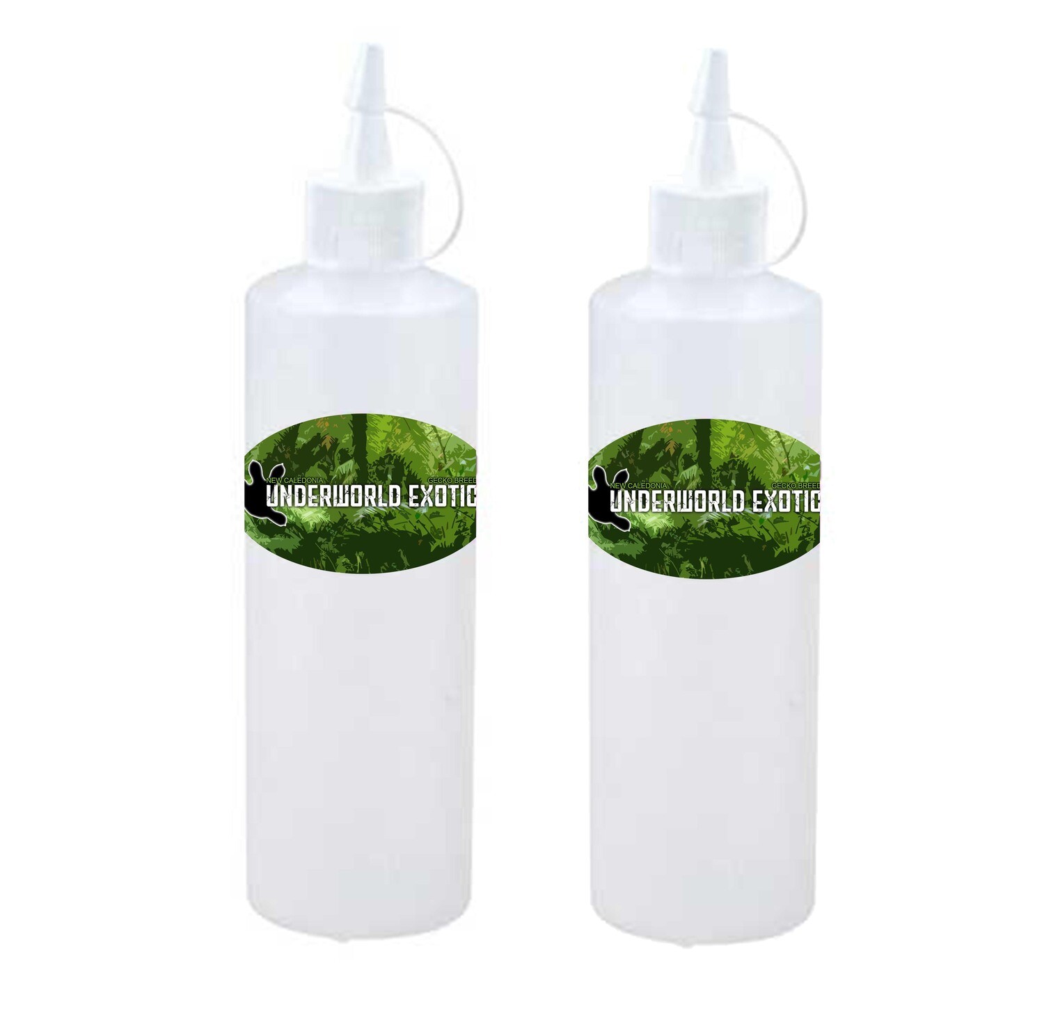 Underworld Exotics 12oz Squeeze Squeezy Bottle for Gecko Reptile Feeding [2 PACK]