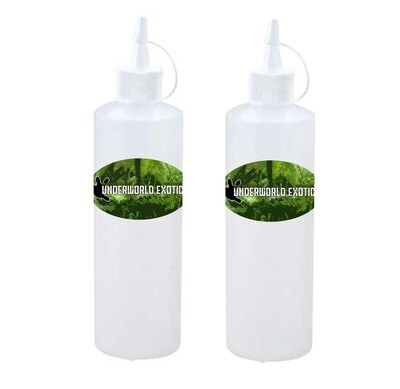 Underworld Exotics 8oz Squeeze Squeezy Bottle for Gecko Reptile Feeding [2 PACK]