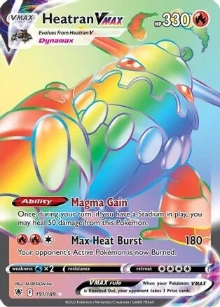Pokemon TCG: Sword & Shield Astral Radiance - Heatran VMAX 191/189 [Secret Rare] [Rainbow]