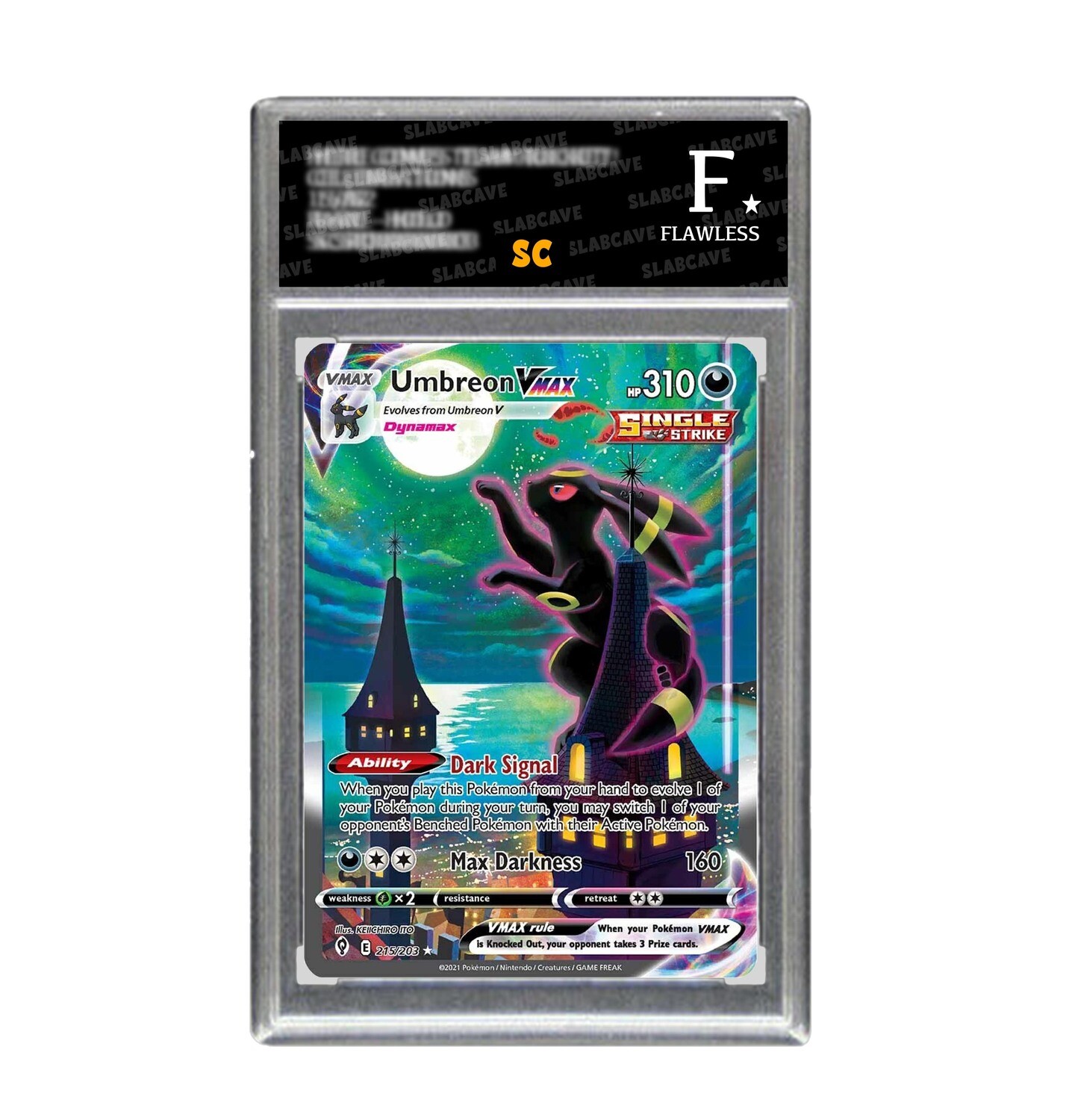 Graded Pokemon Card: SC F* - Umbreon VMAX 215/203 [SWSH Evolving Skies] [Secret Rare]