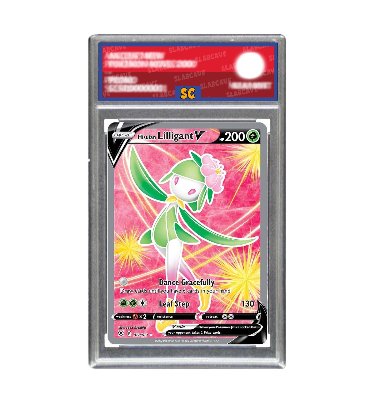 Graded Pokemon Card: SC 8 - Husuian Lilligant V 162/189 [SWSH Astral Radiance] [Ultra Rare]
