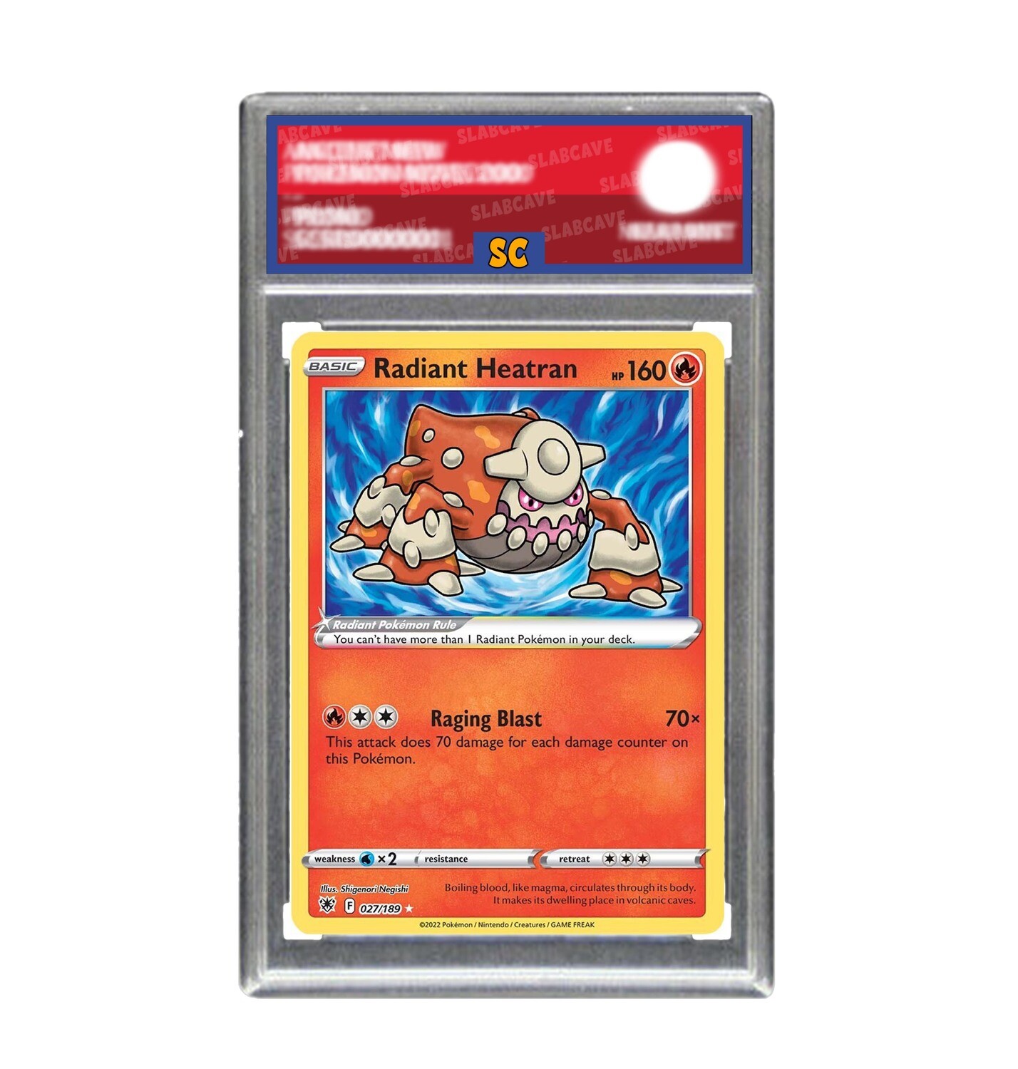 Graded Pokemon Card: SC 9 - Radiant Heatran 027/189 [SWSH Astral Radiance] [Ultra Rare]