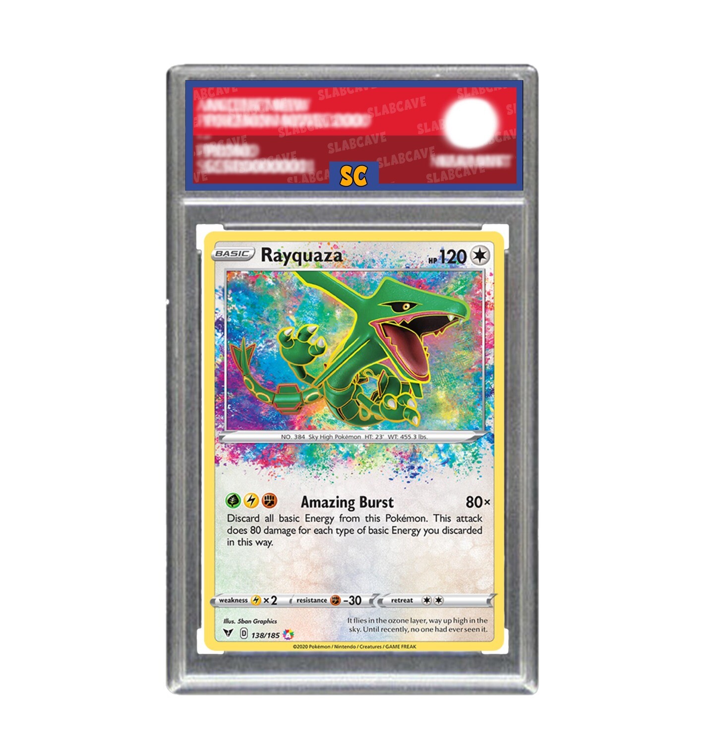 Graded Pokemon Card: SC 9 - Rayquaza 138/185 [SWSH Vivid Voltage] [Amazing Rare]