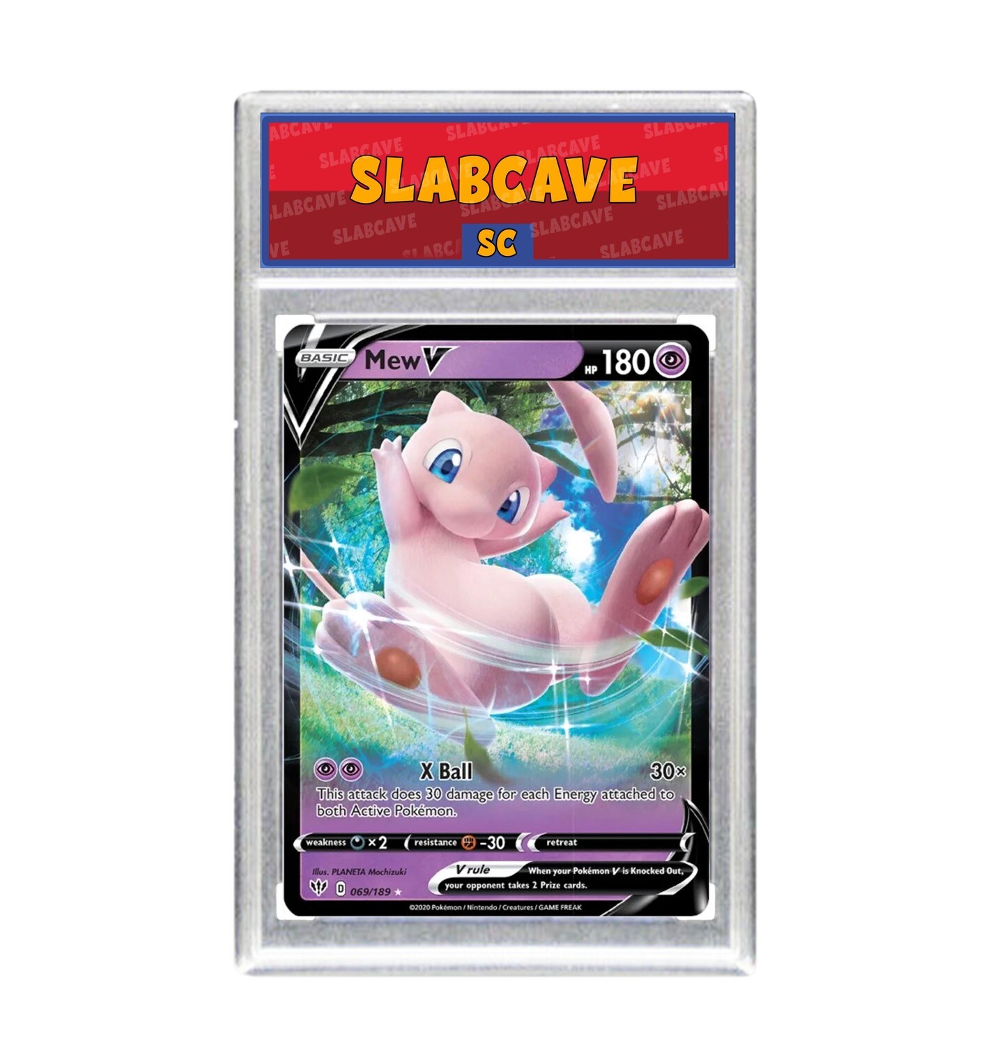Graded Pokemon Card: SC 8 - Mew V 069/189 [SWSH Darkness Ablaze] [Ultra Rare]