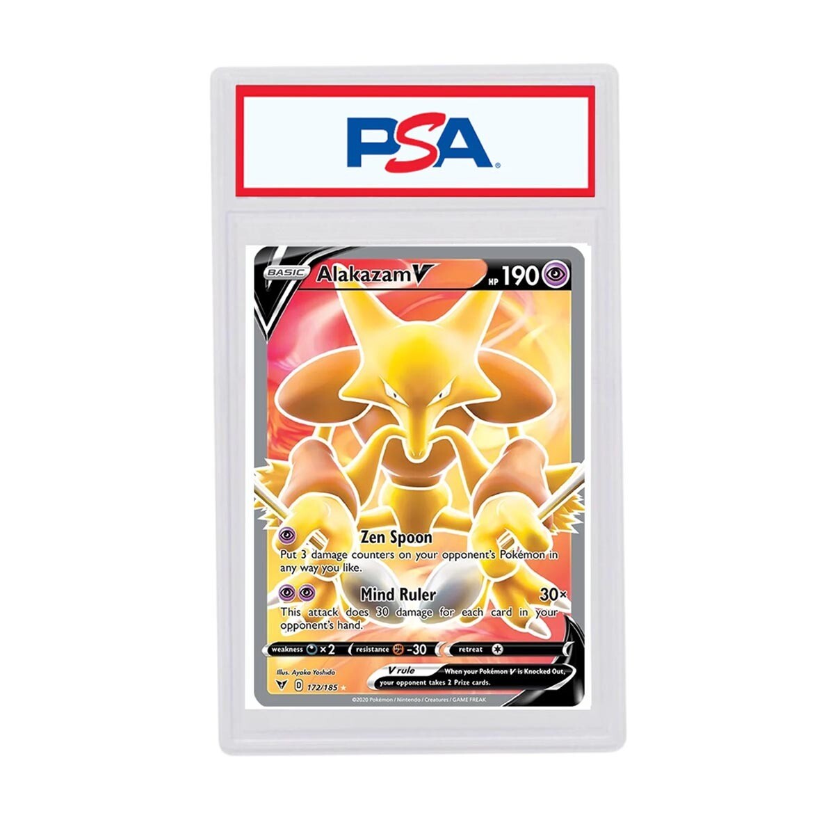 Graded Pokemon Card: PSA 9 - Alakazam V 172/185 [SWSH Vivid Voltage] [Ultra Rare]