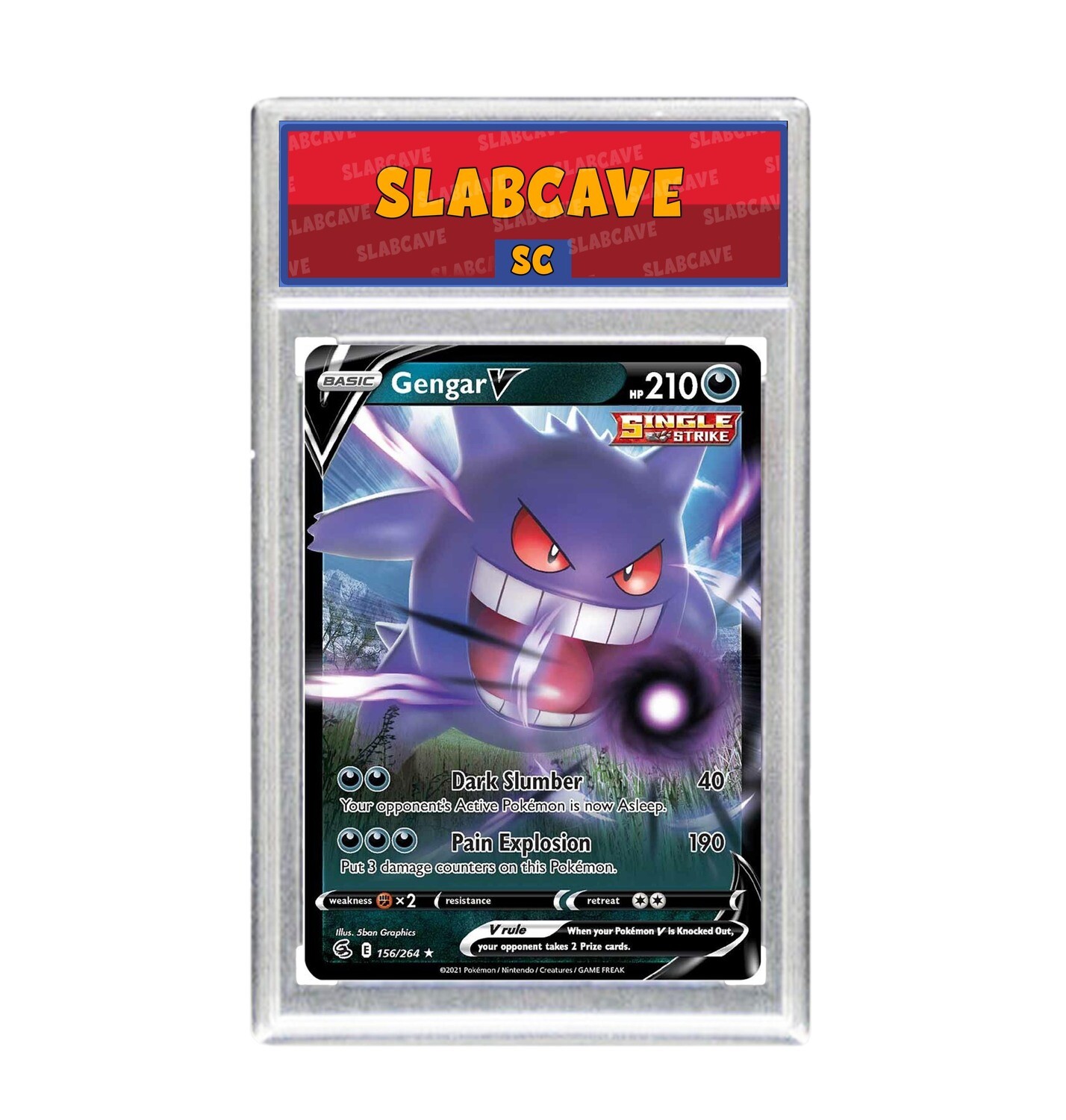 Graded Pokemon Card: SC 8 - Gengar V 156/264 [SWSH Fusion Strike] [Ultra Rare]