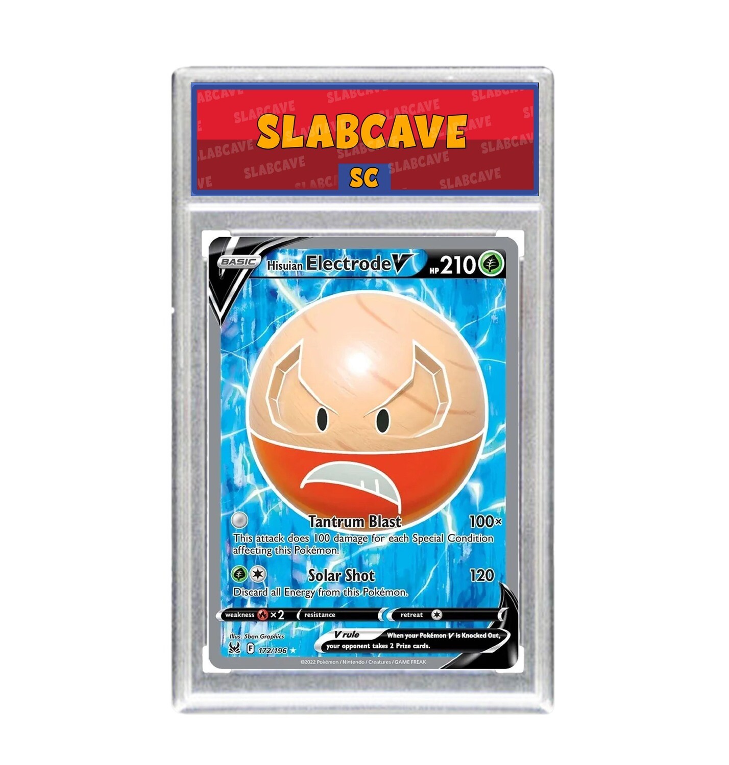 Graded Pokemon Card: SC 8 - Hisuian Electrode V 172/196 [SWSH Lost Origin] [Ultra Rare]