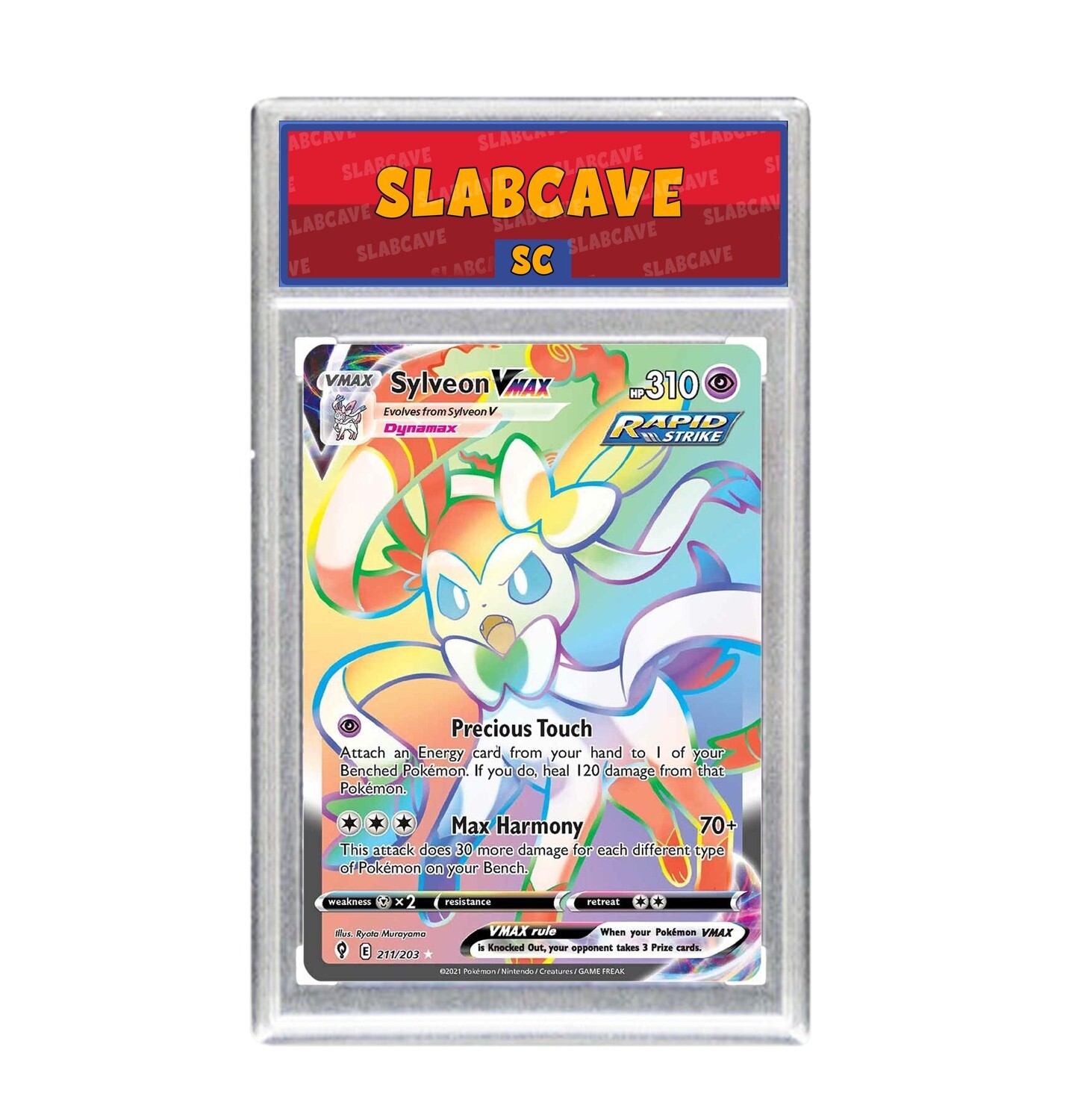 Graded Pokemon Card: SC 10 - Sylveon VMAX 211/203 [SWSH Evolving Skies] [Secret Rare Rainbow]