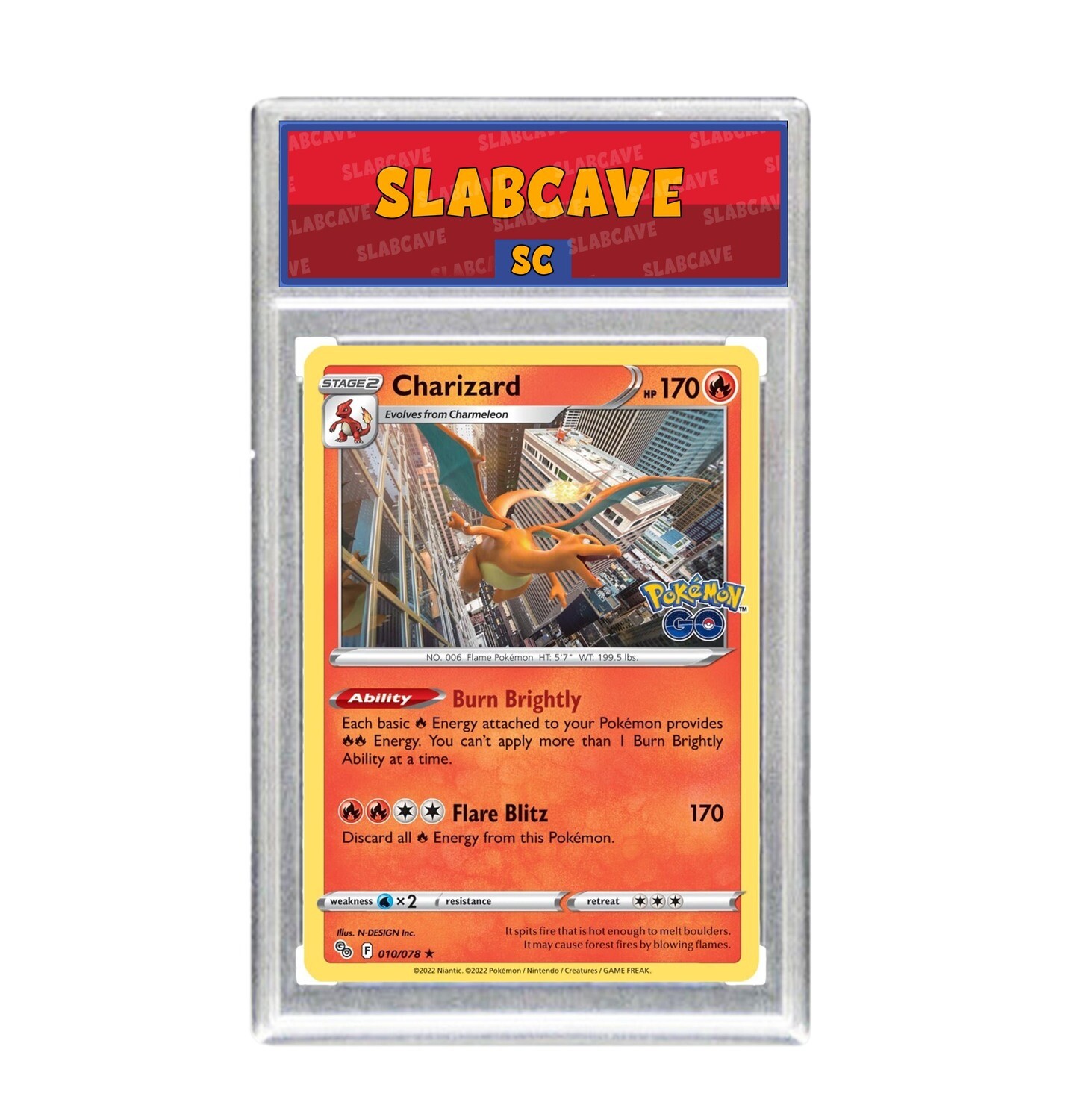 Graded Pokemon Card: SC 10 - Charizard 010/078 [SWSH GO] [Rare Holo]