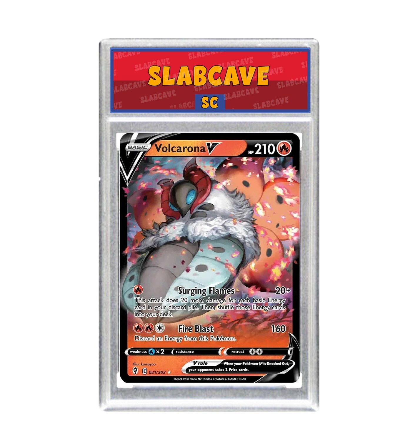Graded Pokemon Card: SC 10 - Volcarona V 021/203 [SWSH Evolving Skies] [Ultra Rare]