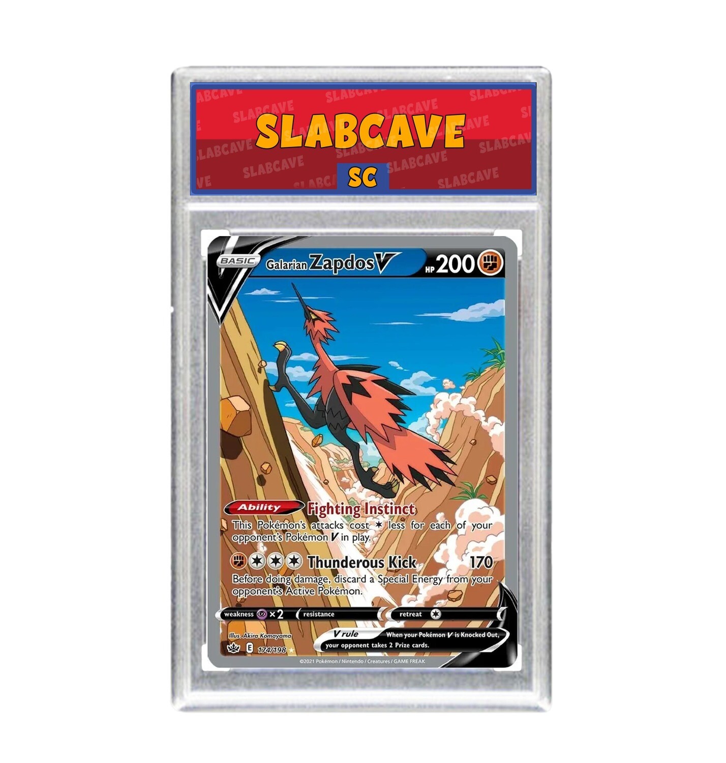 Graded Pokemon Card: SC 9 - Galarian Zapdos V 174/198 [SWSH Chilling Reign] [Ultra Rare]