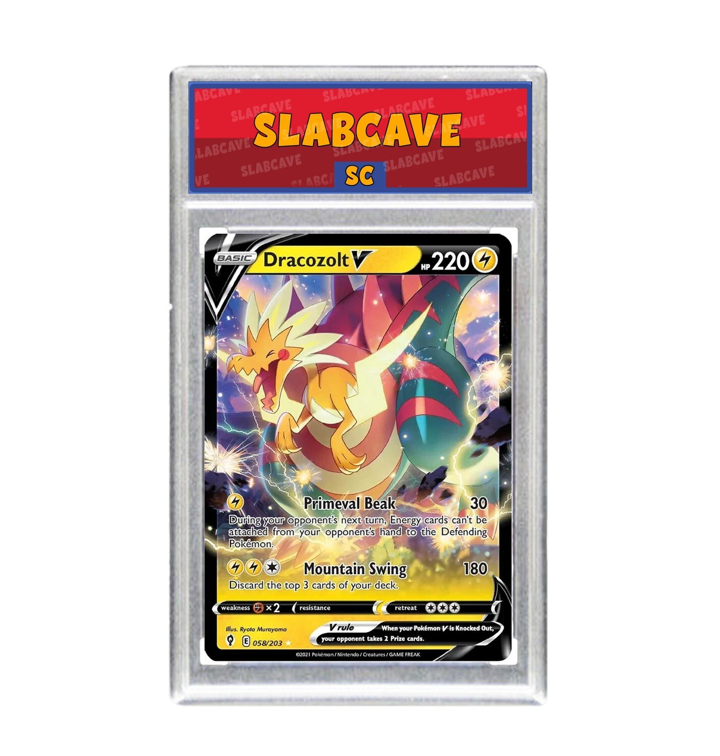 Graded Pokemon Card: SC7 - Dracozolt V 058/203 [SWSH Evolving Skies] [Ultra Rare]
