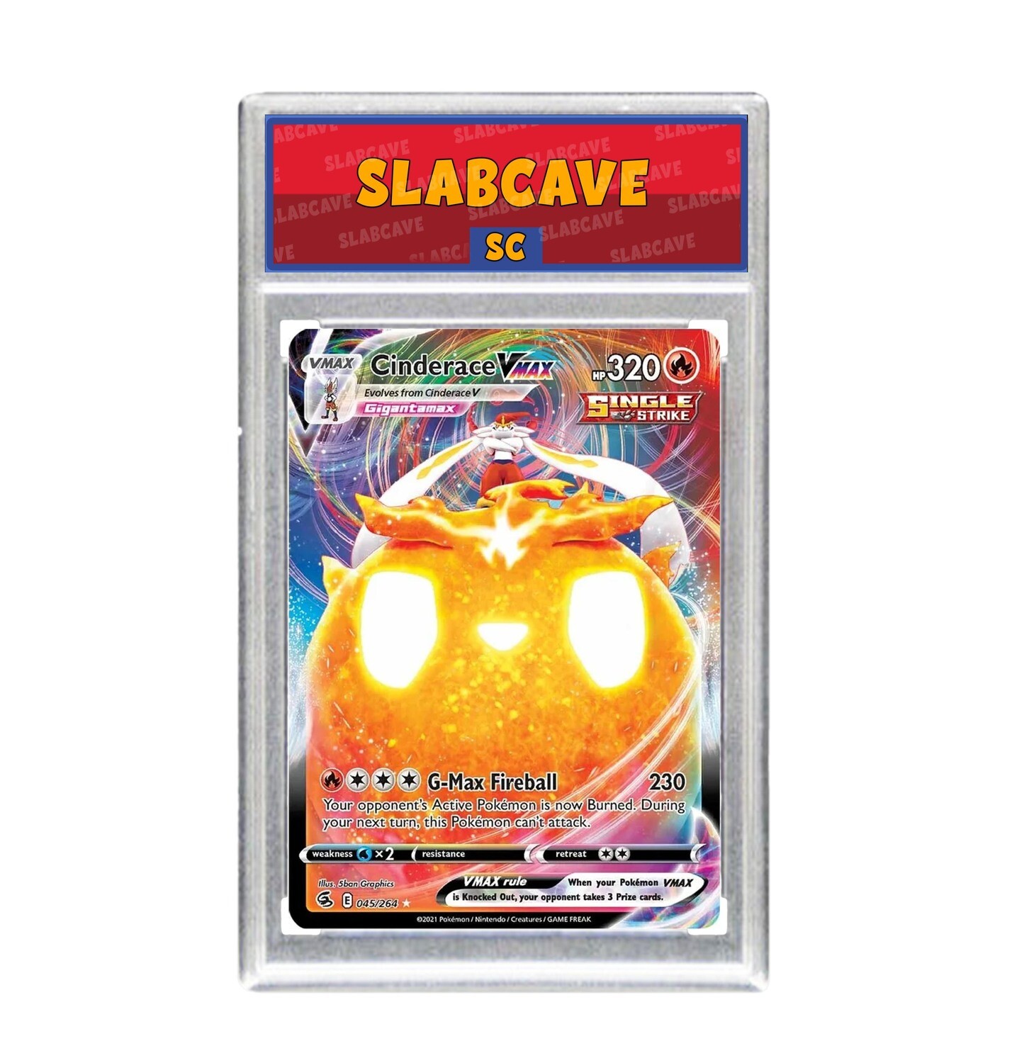 Graded Pokemon Card: SC 9 - Cinderace VMAX 045/264 [SWSH Fusion Strike] [Ultra Rare]