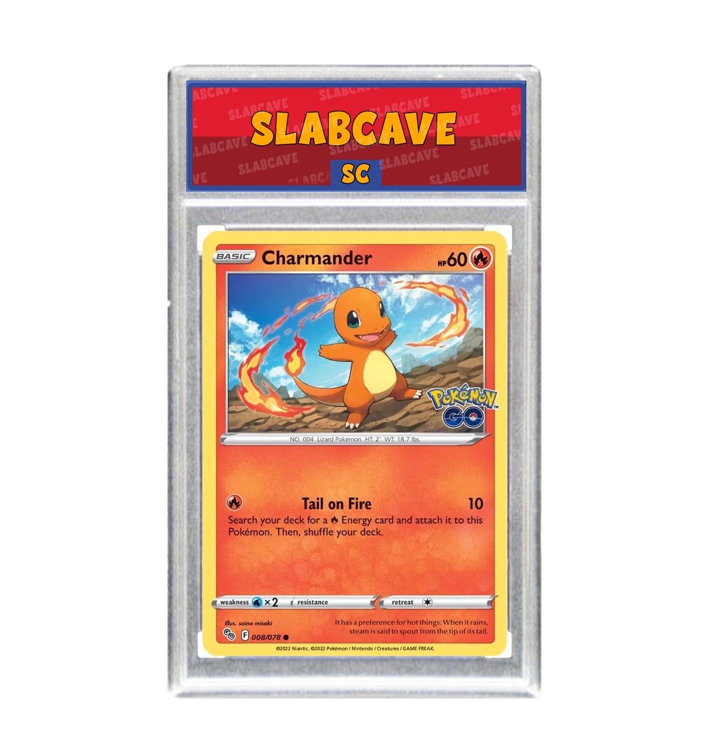 Graded Pokemon Card: SC8 - Charmander 008/078 [SWSH Pokemon GO] [Common Reverse Holo]