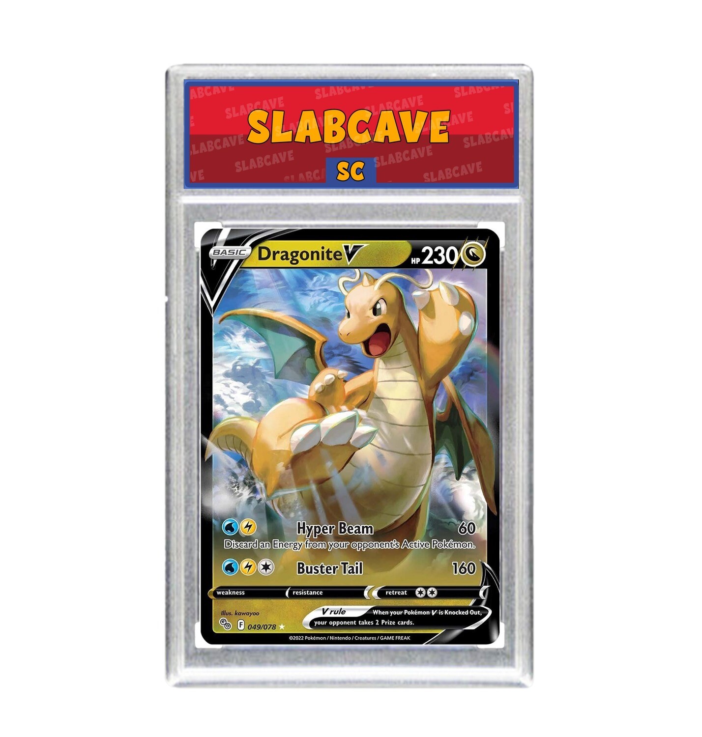 Graded Pokemon Card: SC8 - Dragonite V 049/078 [SWSH Pokemon GO] [Ultra Rare]