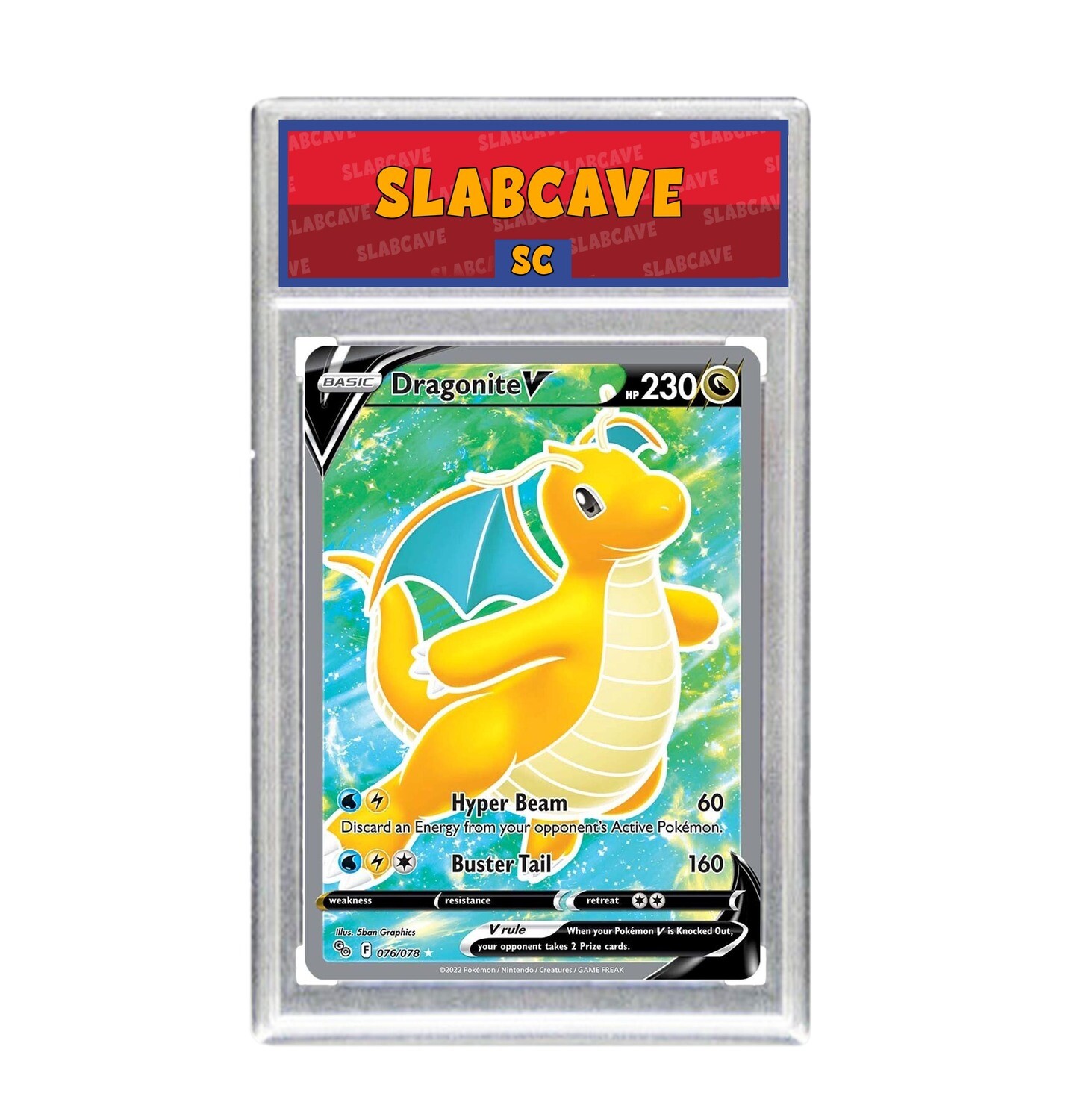 Graded Pokemon Card: SC 7 - Dragonite 076/078 [SWSH Pokemon GO] [Ultra Rare]