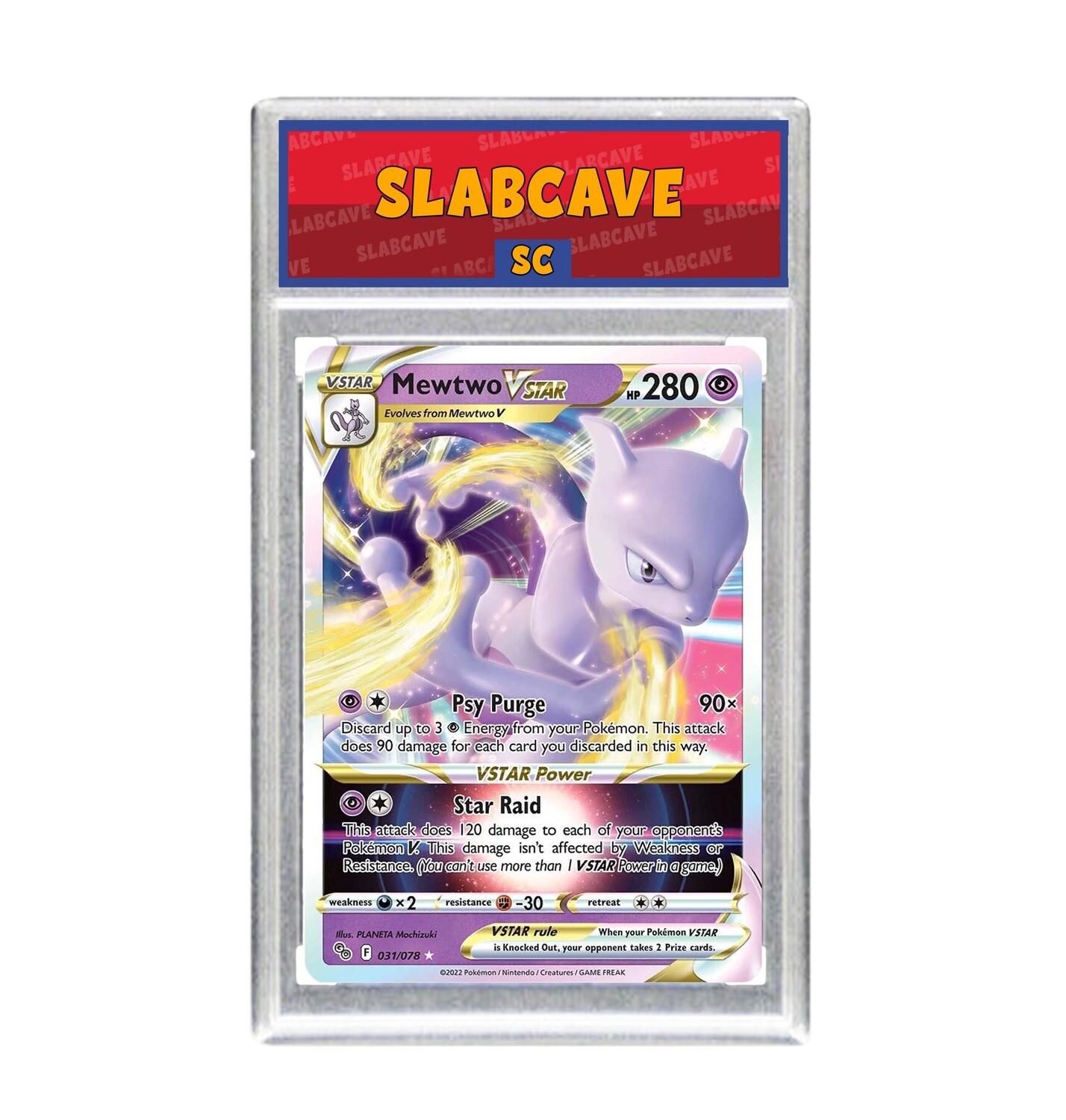 Graded Pokemon Card: SC 5 - Mewtwo VSTAR 031/078 [SWSH Pokemon GO] [Ultra Rare]