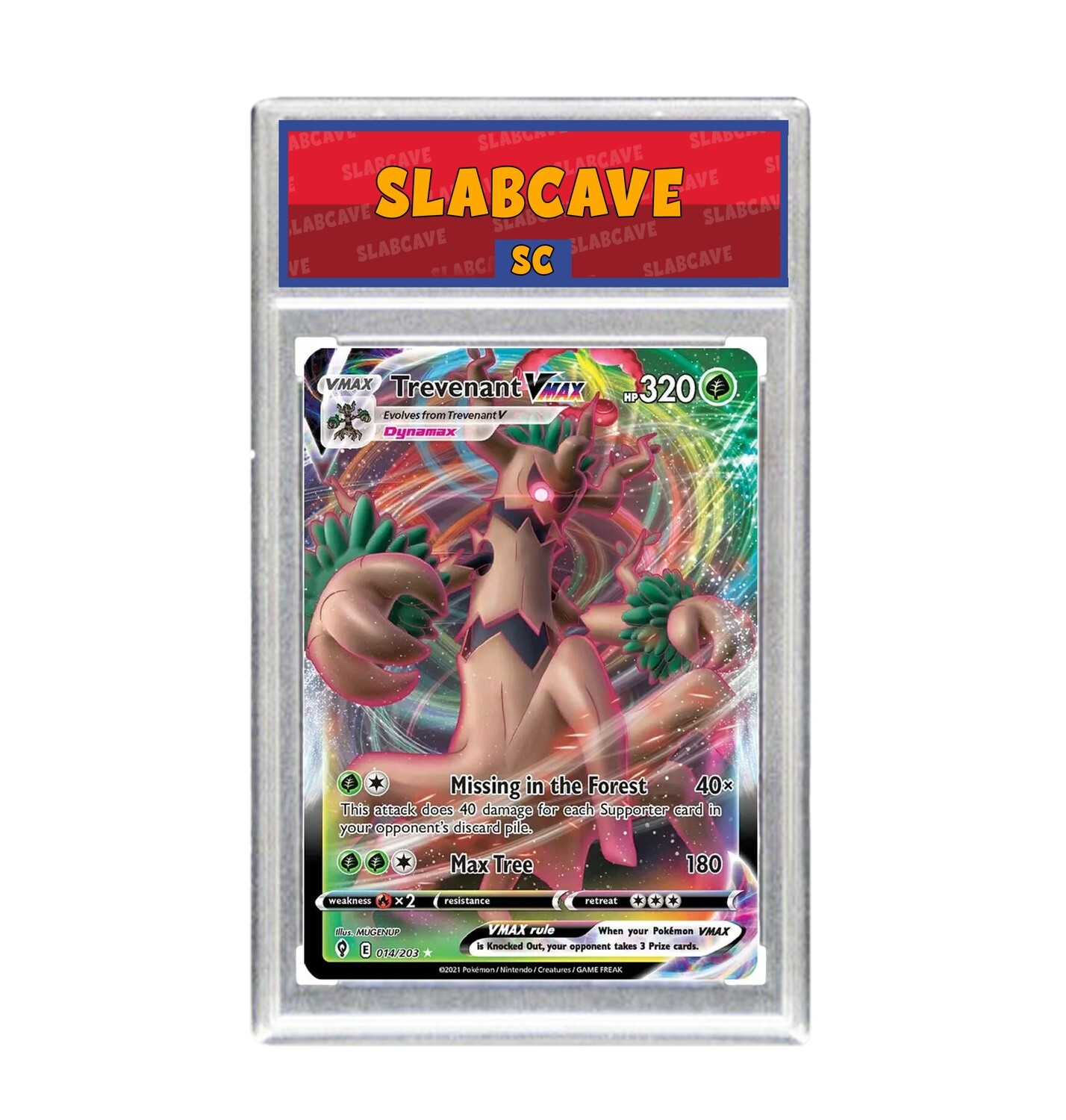 Graded Pokemon Card: SC 8 - Trevenant VMAX 014/203 [SWSH Evolving Skies] [Ultra Rare]
