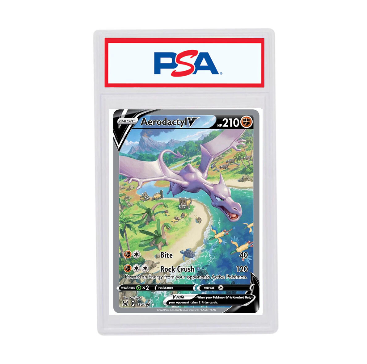 Graded Pokemon Card: PSA 10 - Aerodactyl V 180/196 [SWSH Lost Origin] [Ultra Rare]