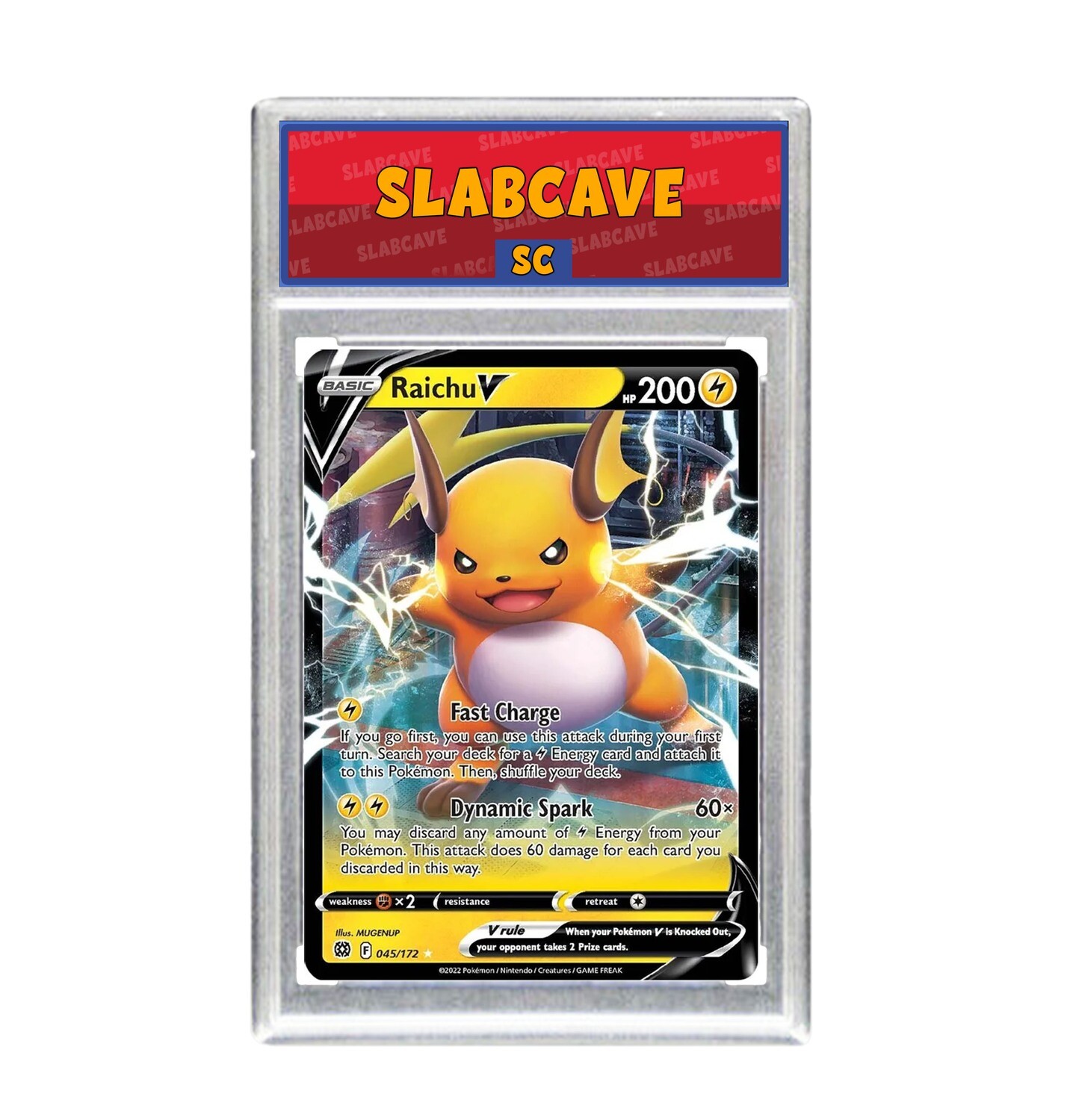 Graded Pokemon Card: SC 10 - Raichu V 045/172 [SWSH Brilliant Stars] [Ultra Rare]