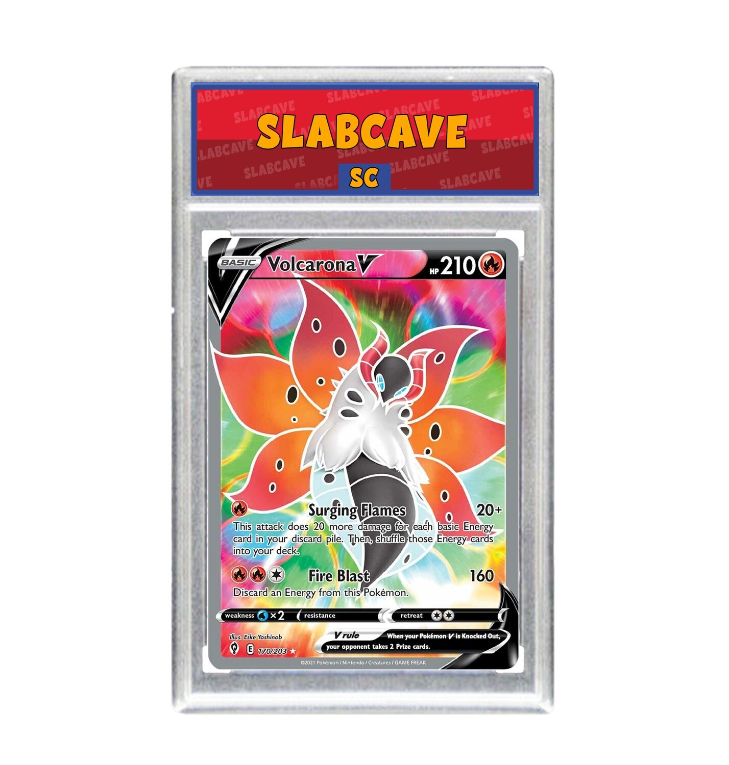 Graded Pokemon Card: SC 10 - Volcarona V 170/203 [SWSH Evolving Skies] [Ultra Rare]