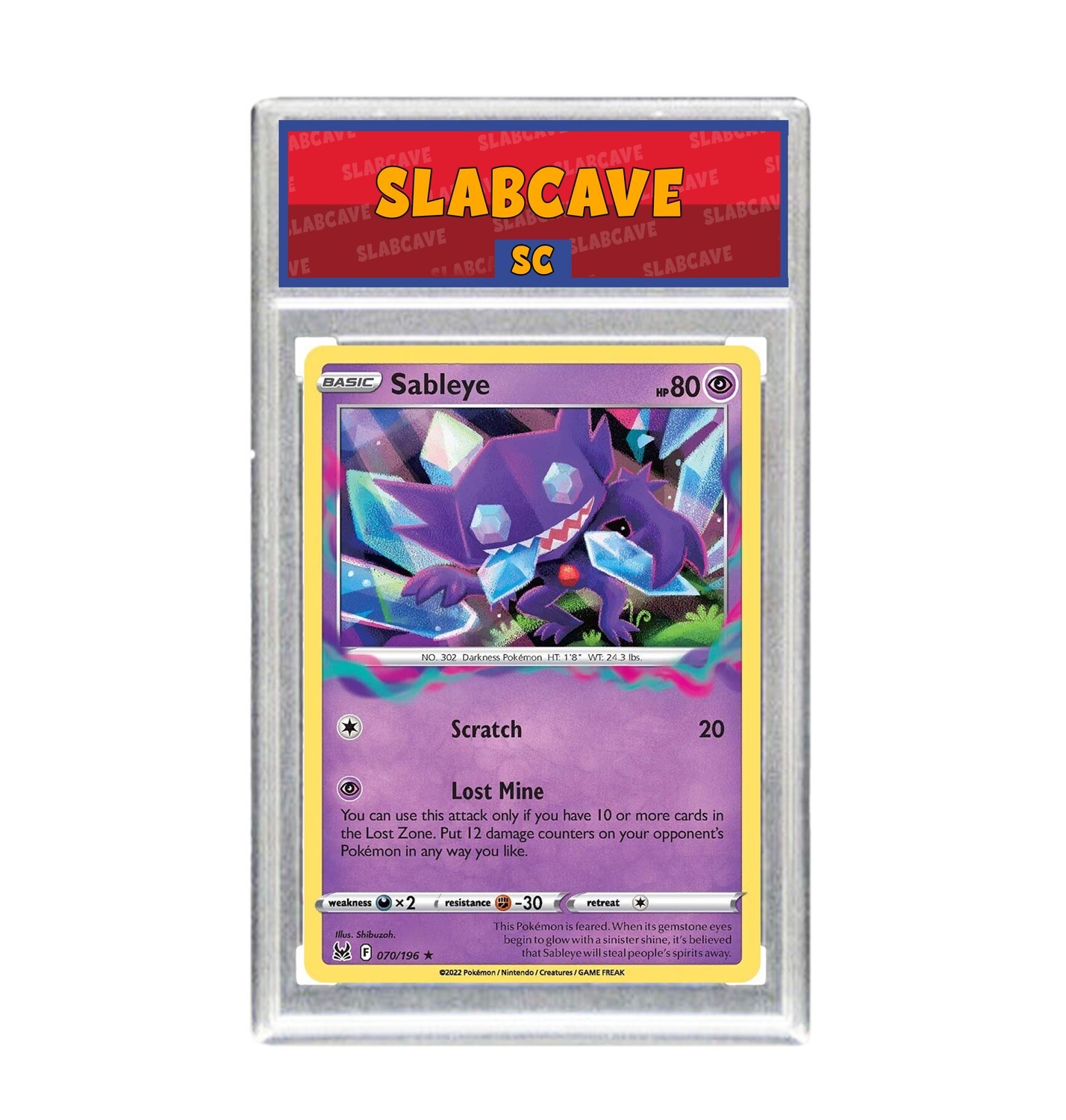 Graded Pokemon Card: SC10 - Sableye 070/196 [SWSH Lost Origin] [Rare Holo]