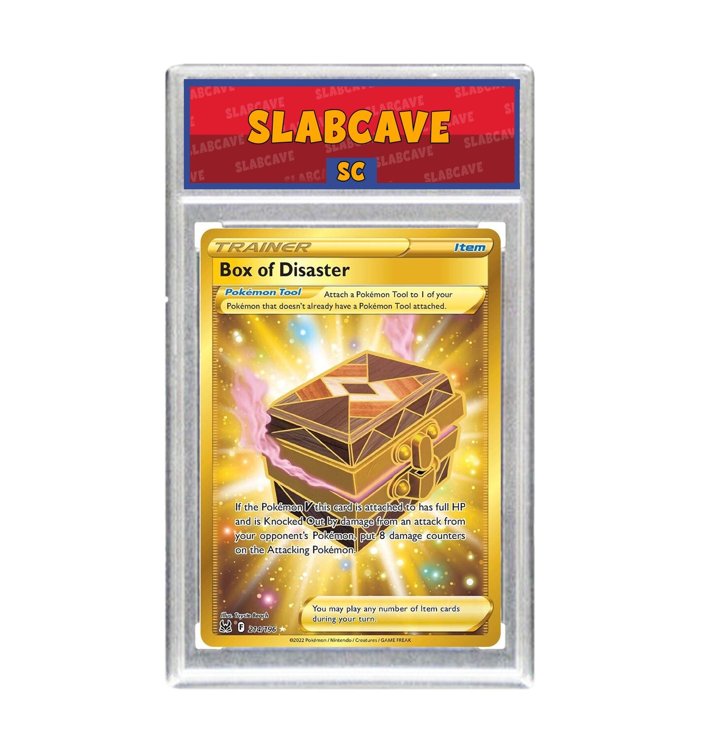 Graded Pokemon Card: SC9 - Box of Disaster 214/196 [SWSH Lost Origin] [Secret Rare Gold]