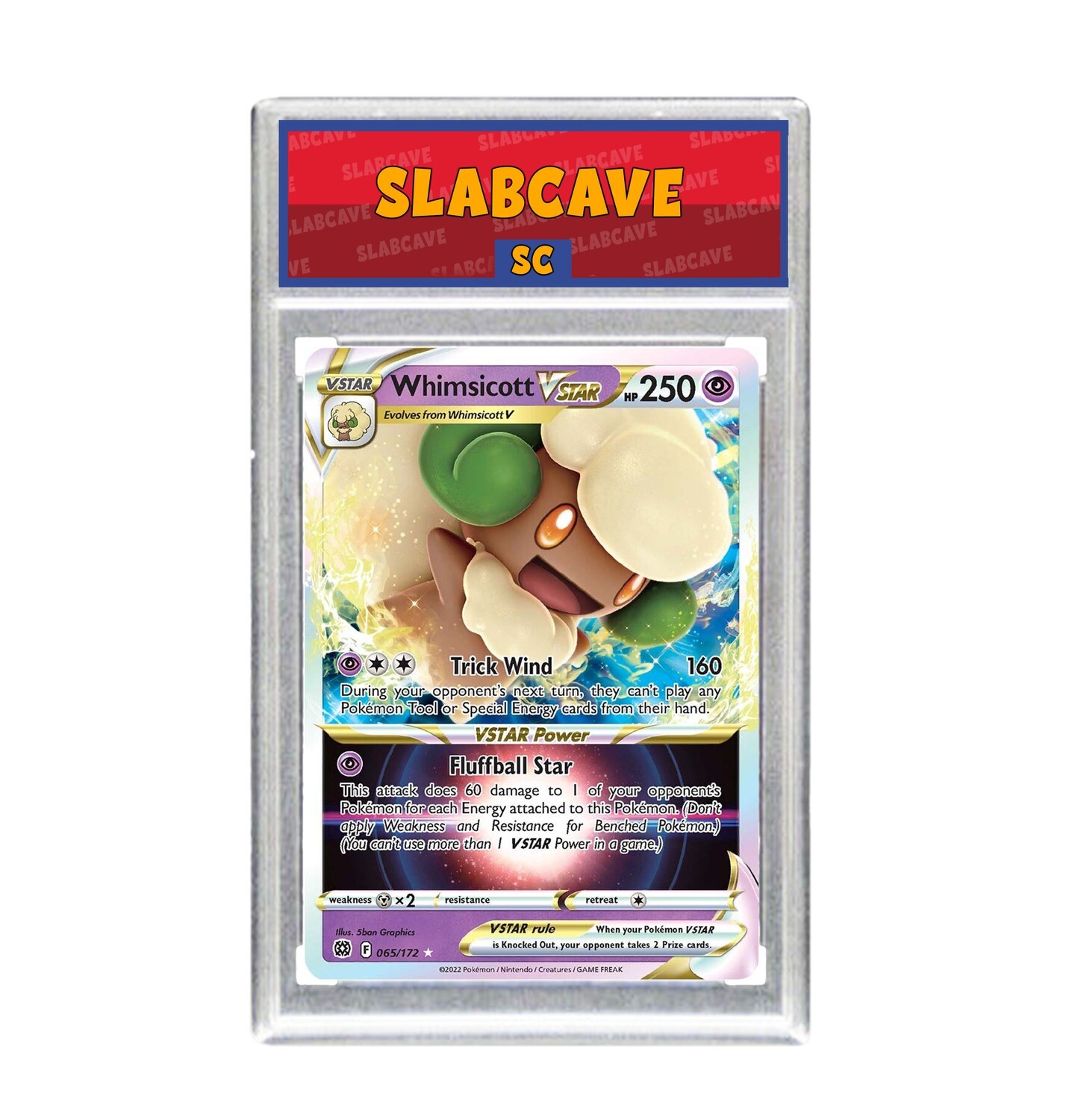 Graded Pokemon Card: SC 8 - Whimsicott VSTAR 065/172 [SWSH Brilliant Stars] [Ultra Rare]