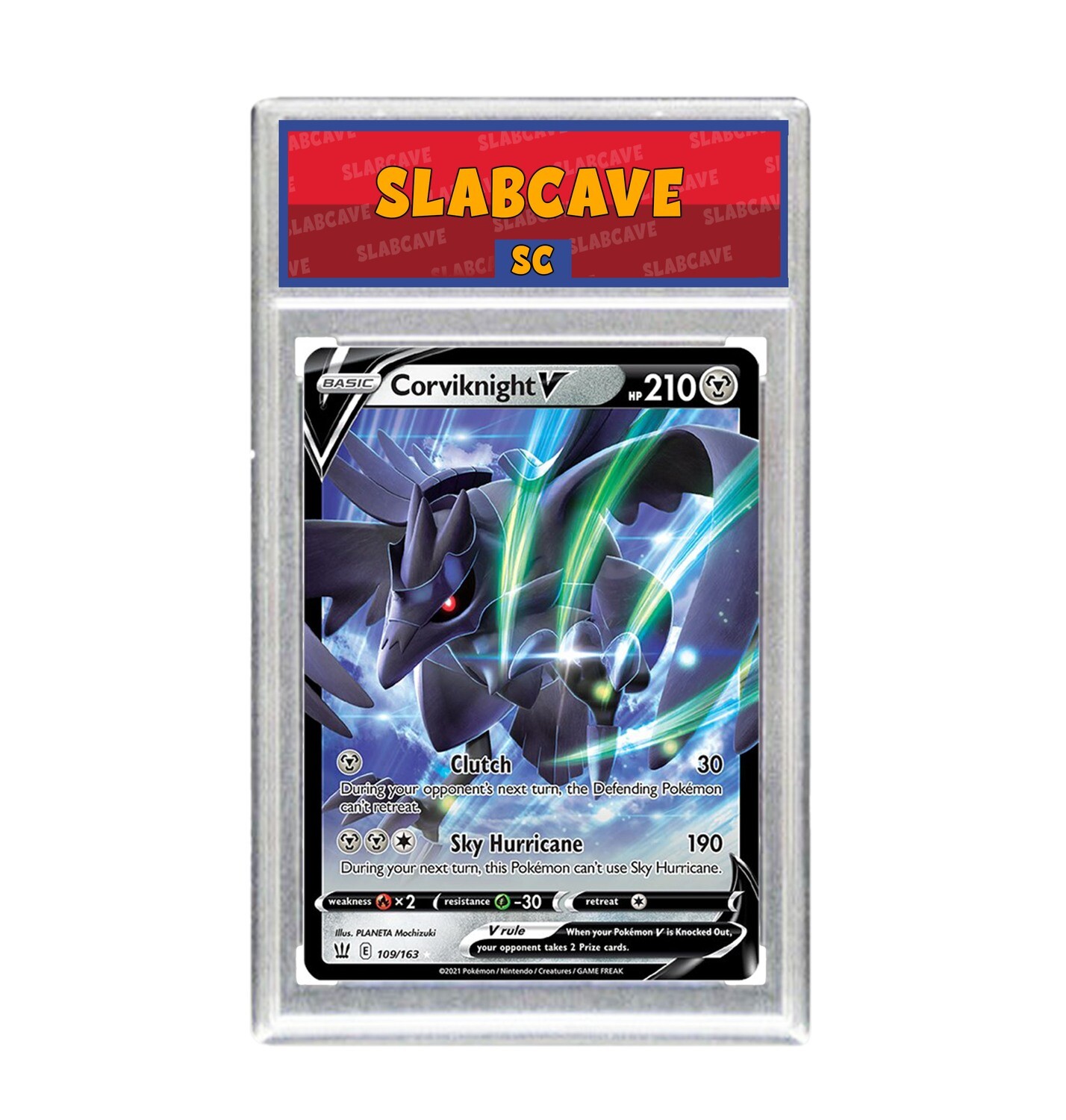 Graded Pokemon Card: SC9 - Corviknight V 109/163 [SWSH Battle Styles] [Ultra Rare]