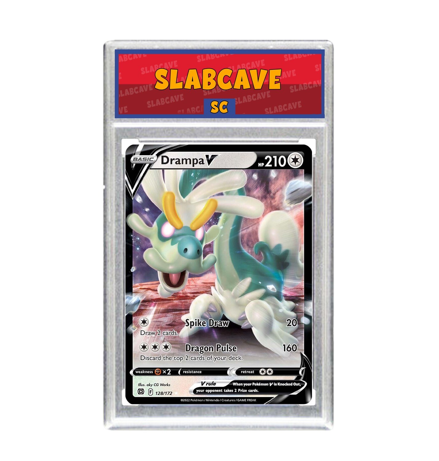 Graded Pokemon Card: SC7 - Drampa V 128/172 [SWSH Brilliant Stars] [Ultra Rare]