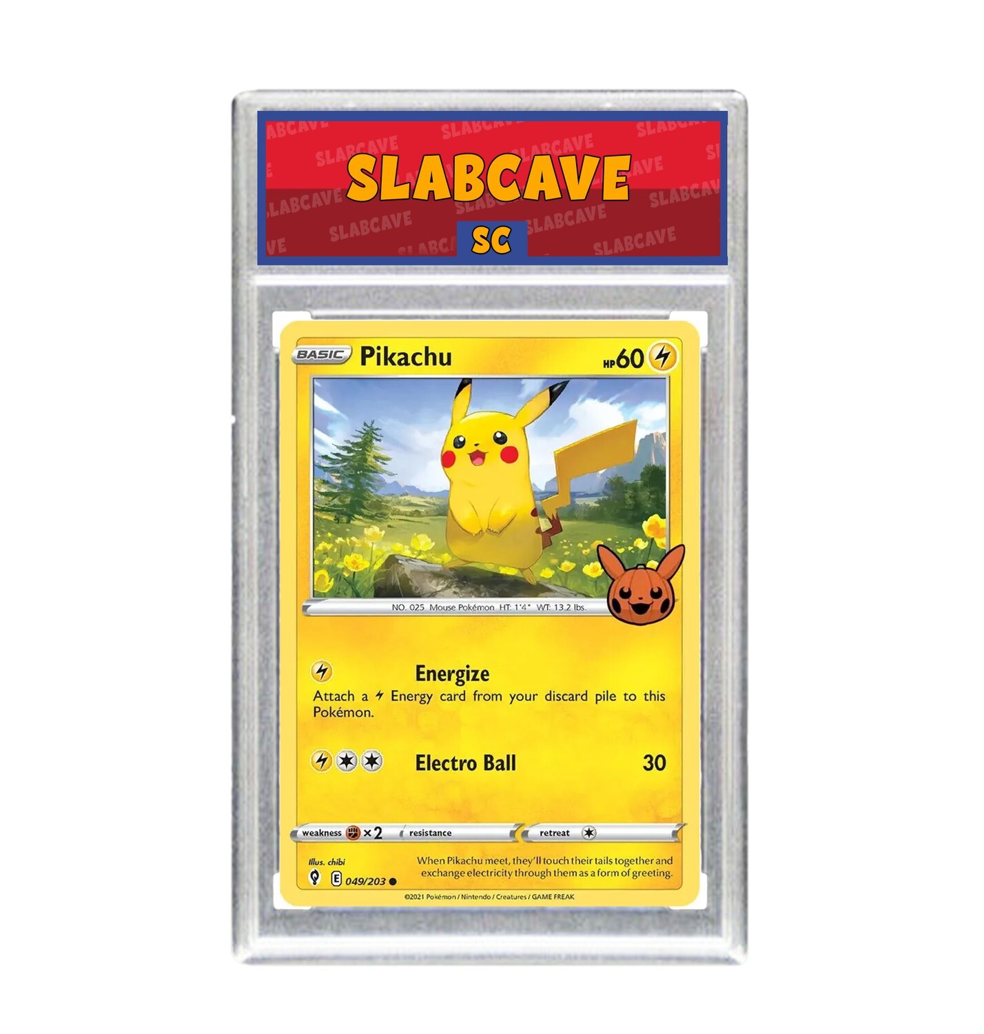 Graded Pokemon Card: SC 9 - Pikachu 049/203 [SWSH Trick or Trade] [Common]