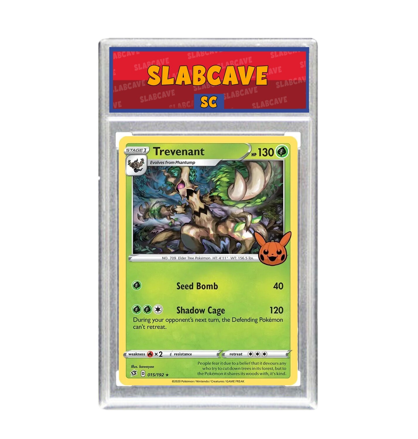 Graded Pokemon Card: SC9 - Trevenant 015/192 [SWSH Trick or Trade] [Rare Holo]