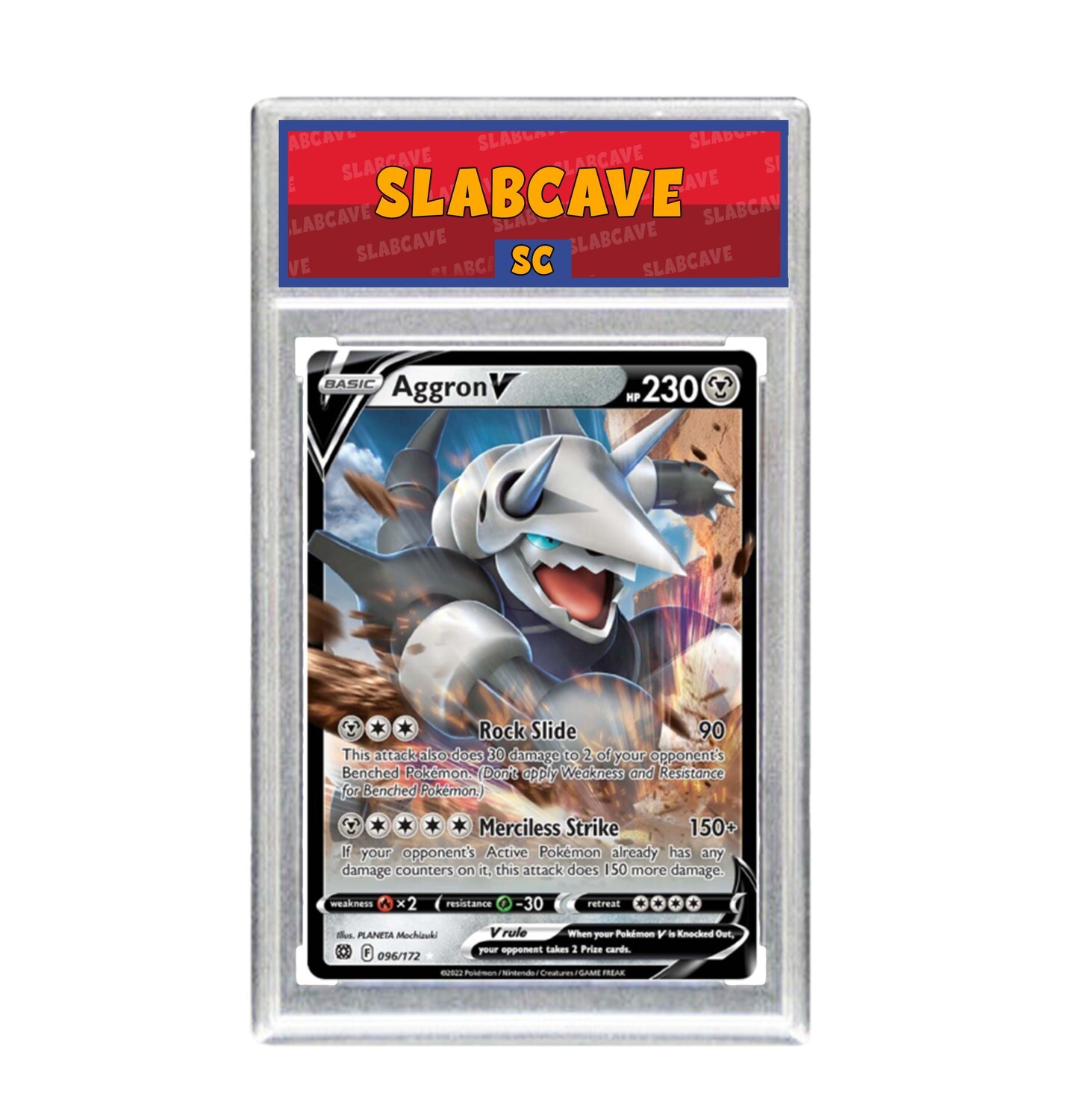 Graded Pokemon Card: SC8 - Aggron V 096/172 [SWSH Brilliant Stars] [Ultra Rare]