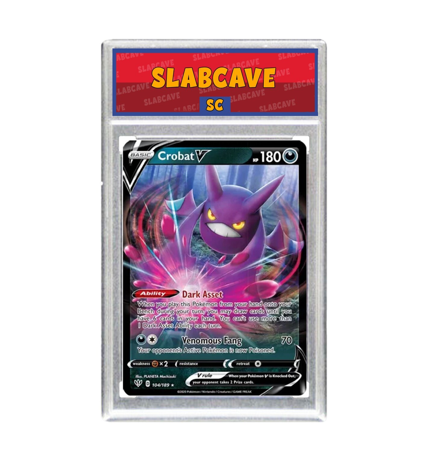 Graded Pokemon Card: SC8 - Crobat V 104/189 [SWSH Darkness Ablaze] [Ultra Rare]