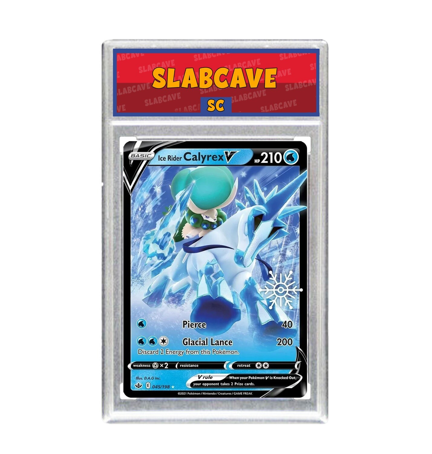 Graded Pokemon Card: SC8 - Ice Rider Calyrex V 045/198 [SWSH Chilling Reign] [Ultra Rare]