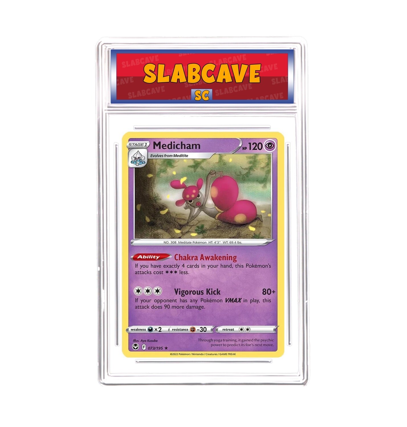 Graded Pokemon Card: SC 8 - Medicham 073/195 [SWSH Silver Tempest] [Rare Holo]