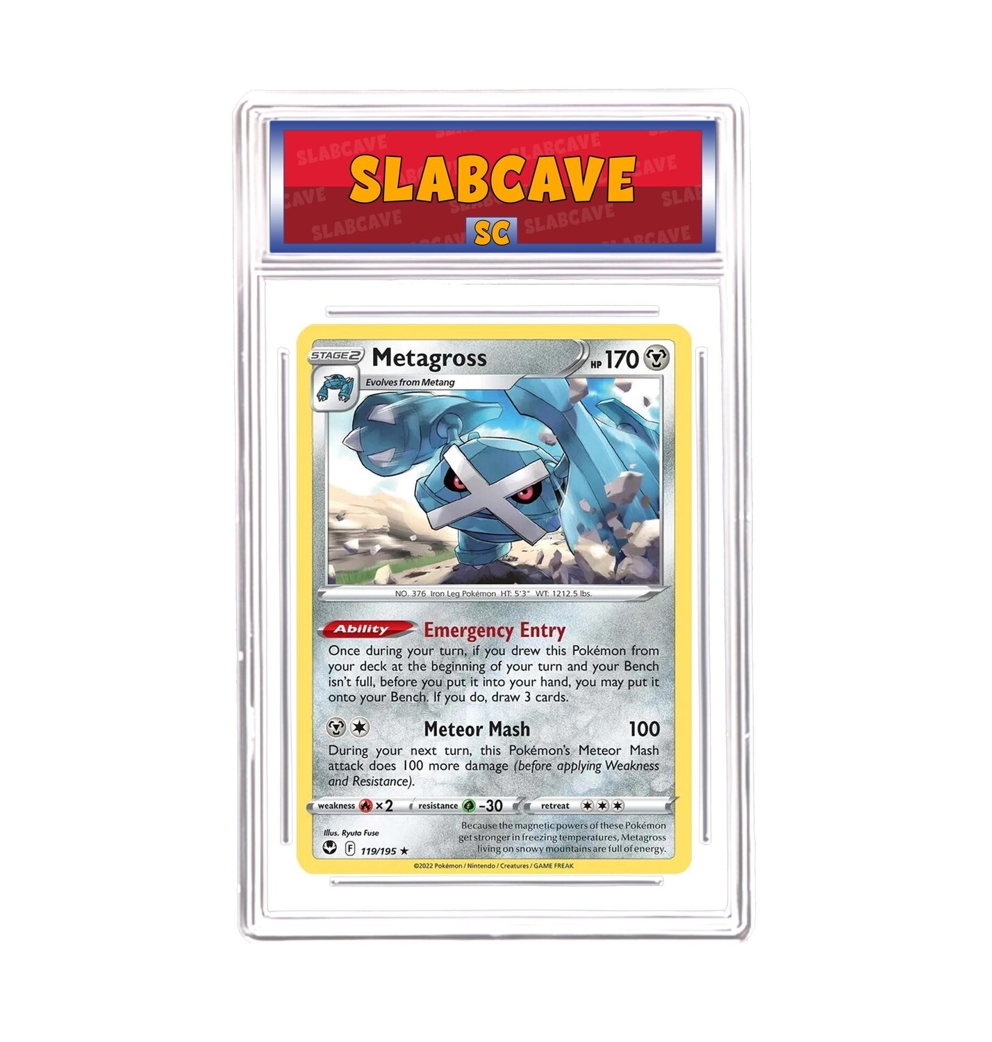 Graded Pokemon Card: SC 9 - Metagross 119/195 [SWSH Silver Tempest] [Rare Holo]