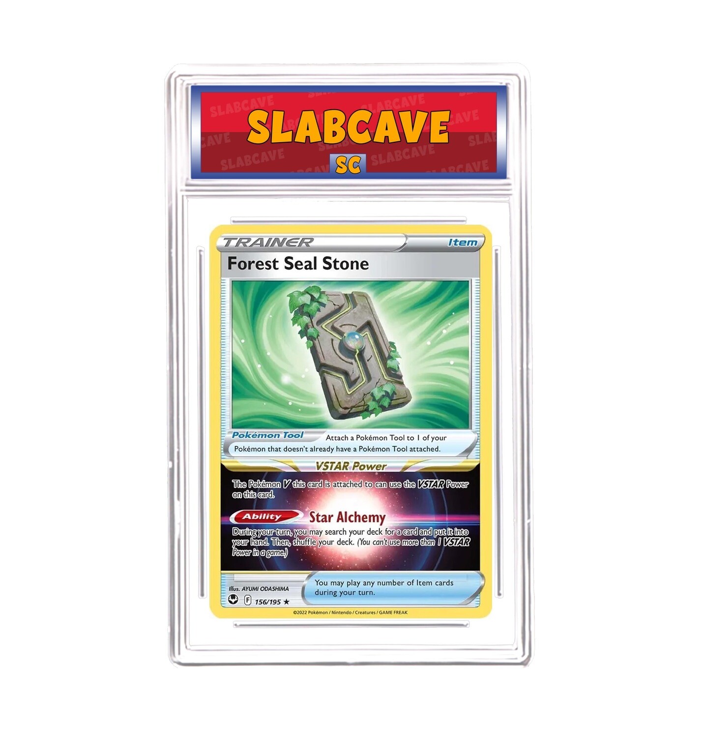 Graded Pokemon Card: SC 9 - Forest Seal Stone 156/195 [SWSH Silver Tempest] [Rare Holo]